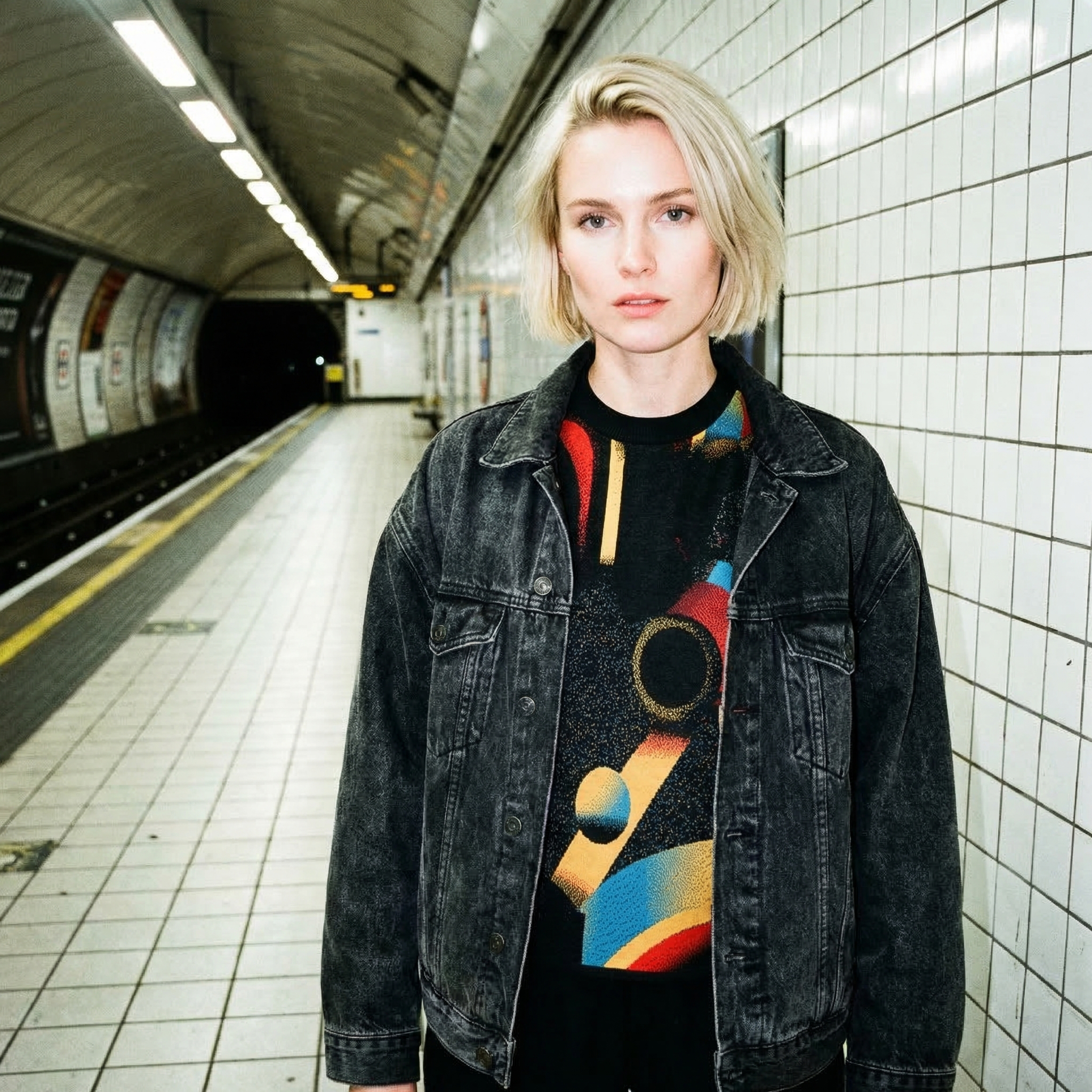 Minoan Abstract Retro-Futurist Jacquard T-Shirt — Ancient Future Geometric Knit Tee - Indie Aesthetic Woven Streetwear
