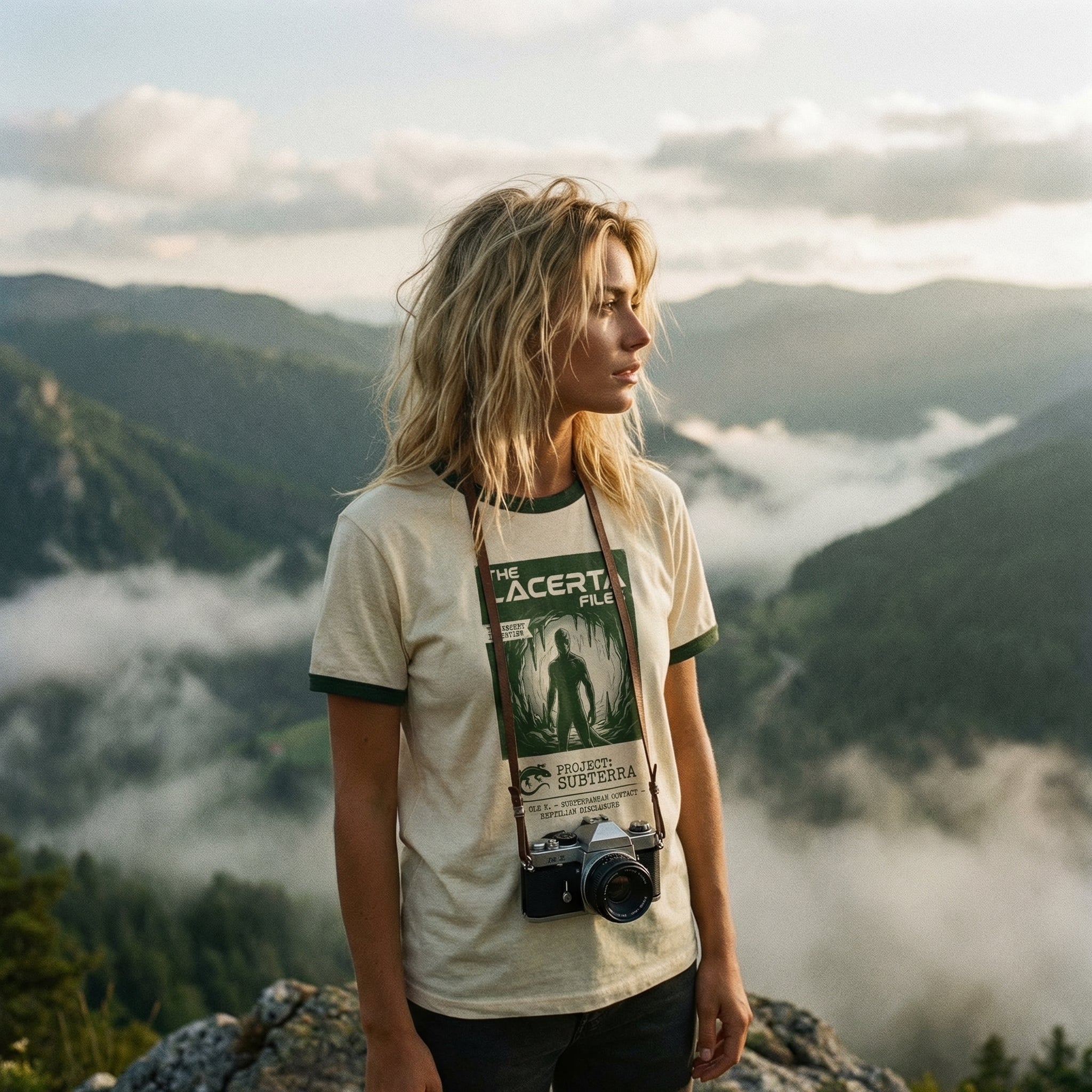 Lacerta Files: Project Subterra Reptilian Disclosure Unisex Ringer Tee | Orbital Archive