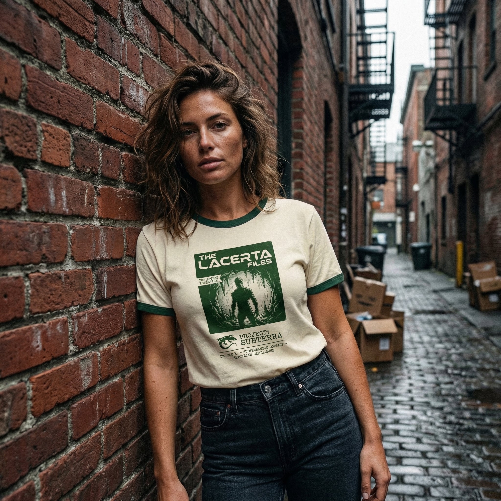 Lacerta Files: Project Subterra Reptilian Disclosure Unisex Ringer Tee | Orbital Archive