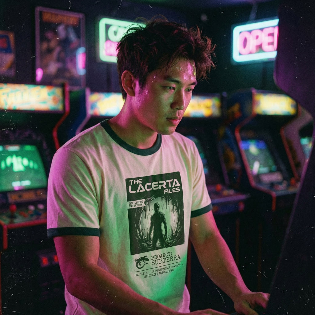 Lacerta Files: Project Subterra Reptilian Disclosure Unisex Ringer Tee | Orbital Archive