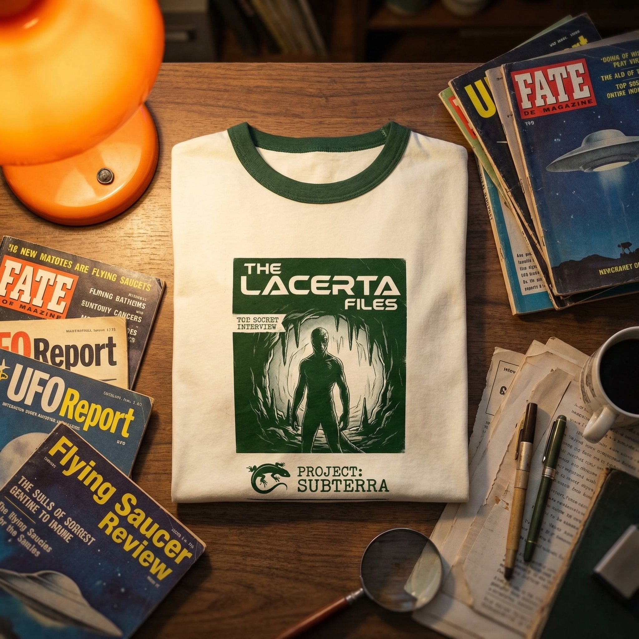 Lacerta Files: Project Subterra Reptilian Disclosure Unisex Ringer Tee | Orbital Archive