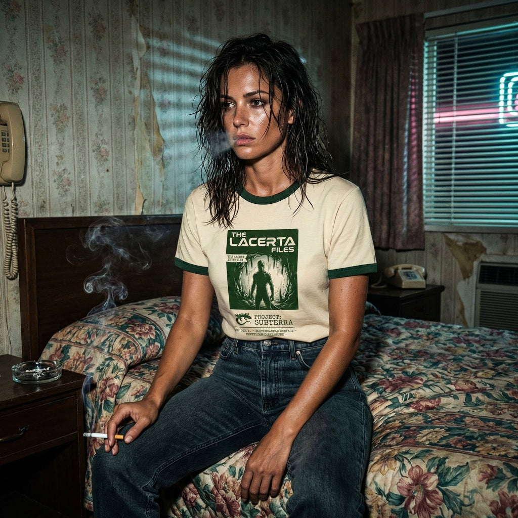 Lacerta Files: Project Subterra Reptilian Disclosure Unisex Ringer Tee | Orbital Archive