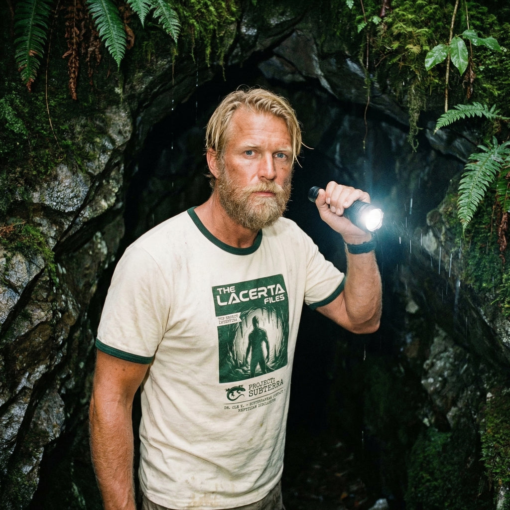 Lacerta Files: Project Subterra Reptilian Disclosure Unisex Ringer Tee | Orbital Archive