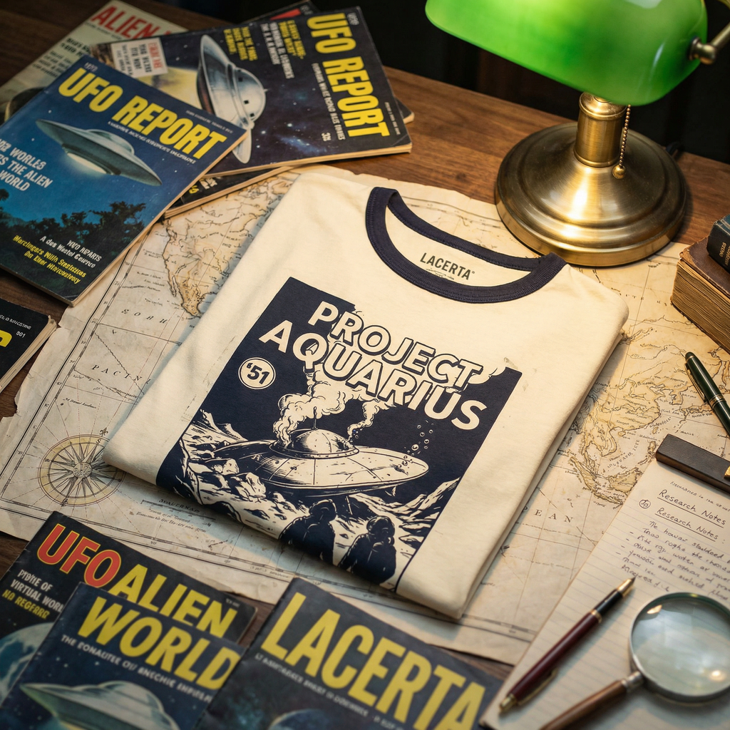 Project Aquarius Retro Sci-Fi Ringer T-Shirt - Submerged Secrets Vintage Unisex Tee