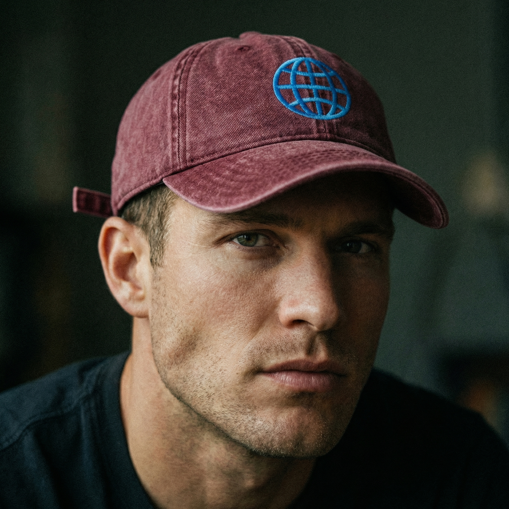 Orbital Archive Globe with Meridians Vintage Dad Hat - Distressed Cotton Twill Cap