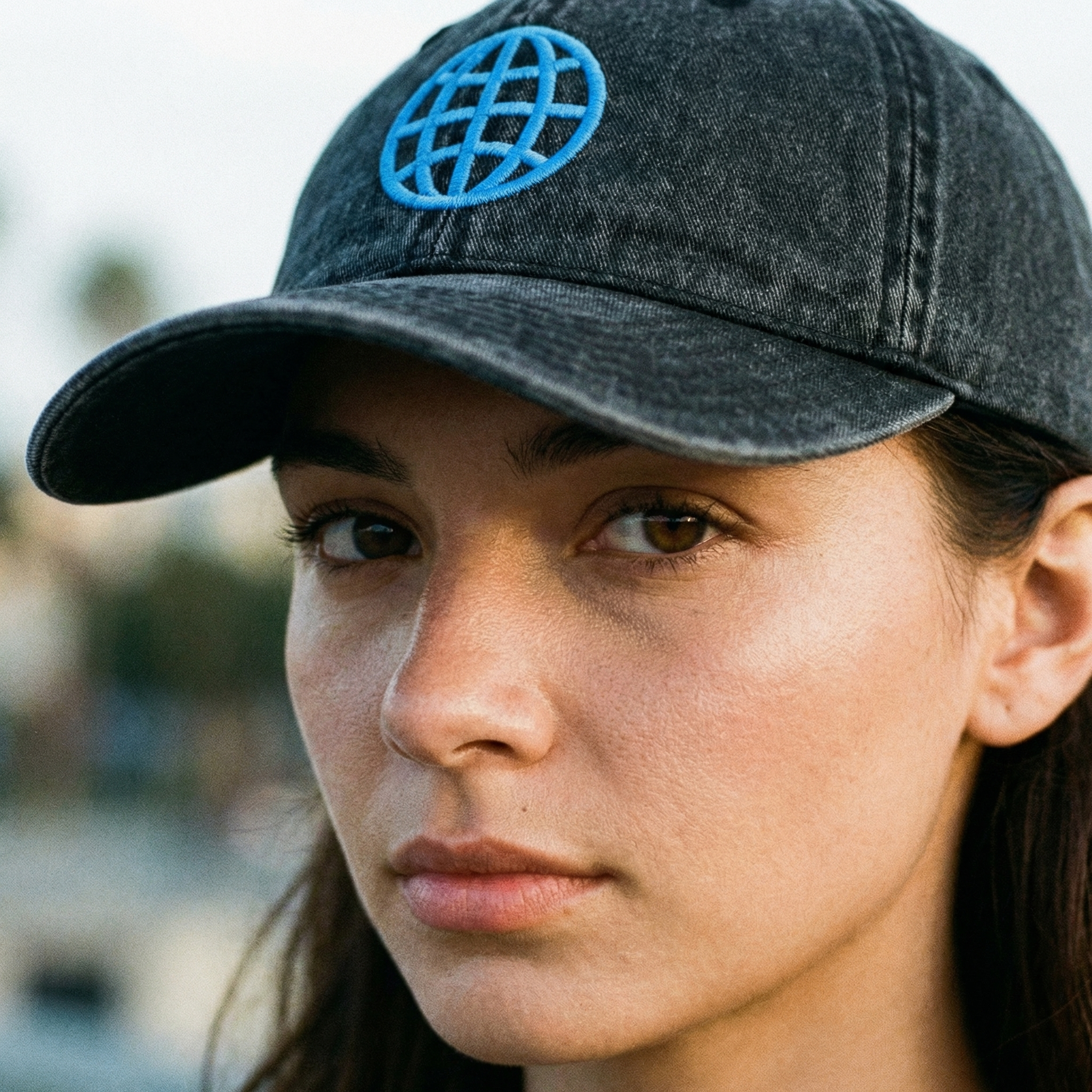 Orbital Archive Globe with Meridians Vintage Dad Hat - Distressed Cotton Twill Cap