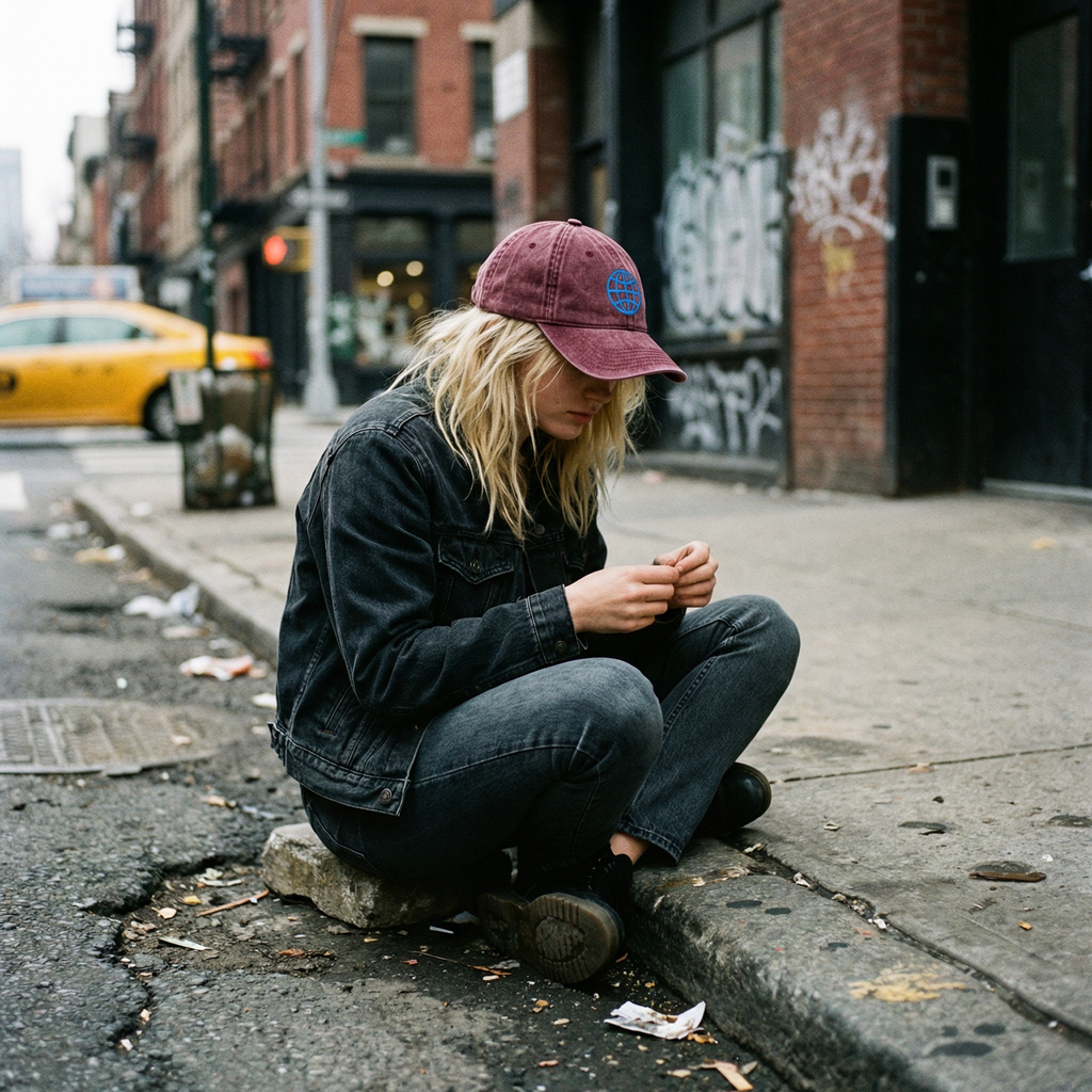 Orbital Archive Globe with Meridians Vintage Dad Hat - Distressed Cotton Twill Cap