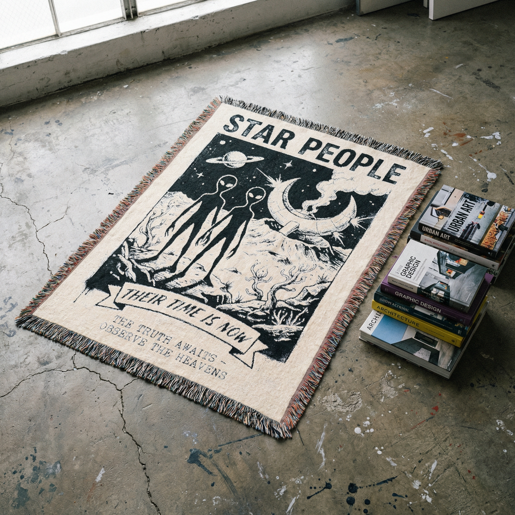 Star People Woven Blanket |  Ancient Celestial Ancestors Throw