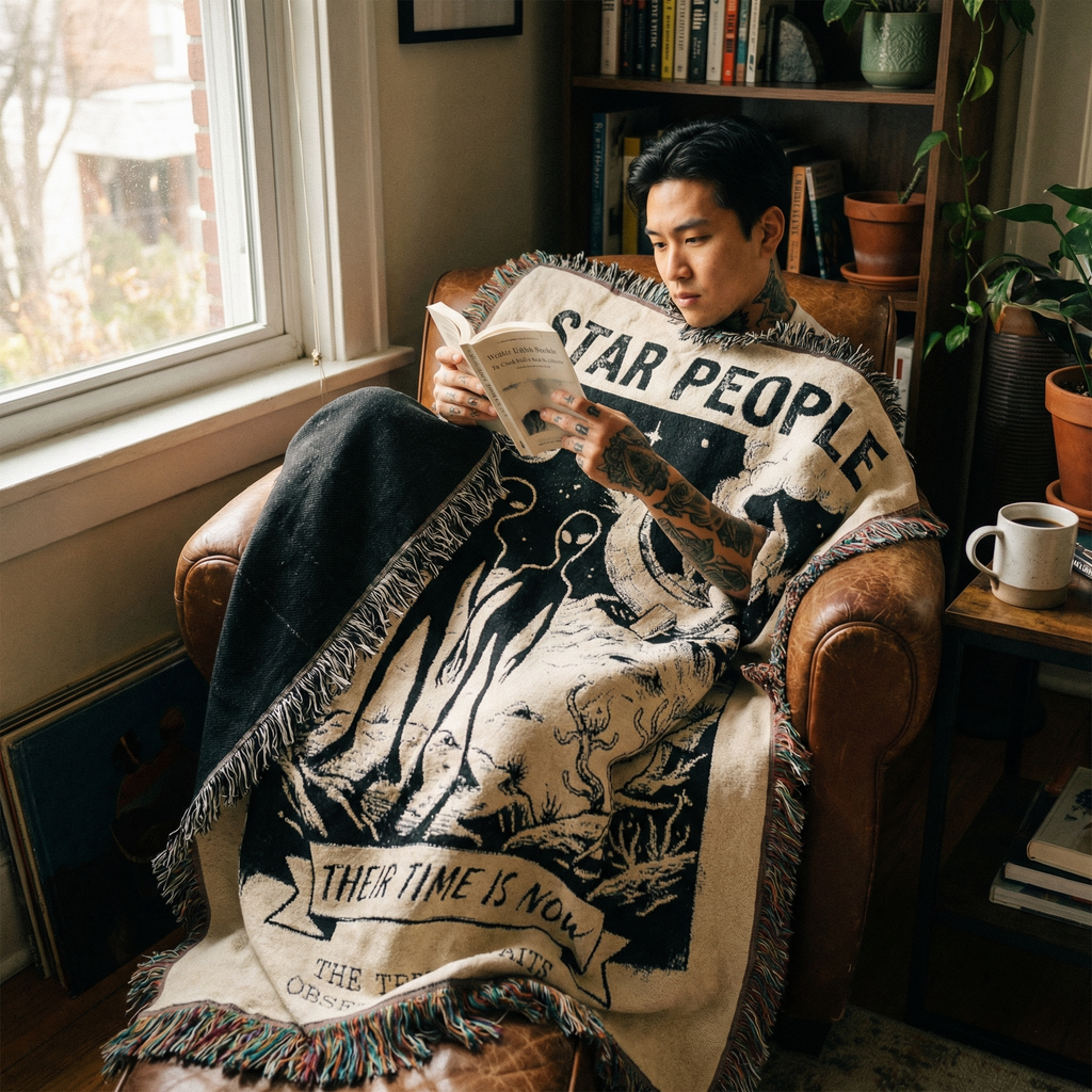 Star People Woven Blanket |  Ancient Celestial Ancestors Throw
