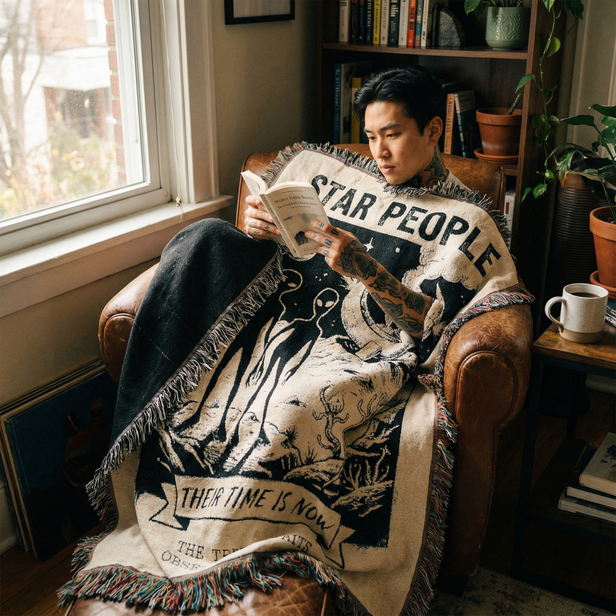 Star People Woven Blanket |  Ancient Celestial Ancestors Throw