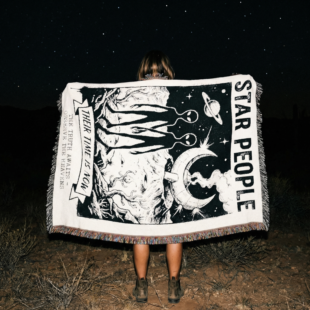 Star People Woven Blanket |  Ancient Celestial Ancestors Throw