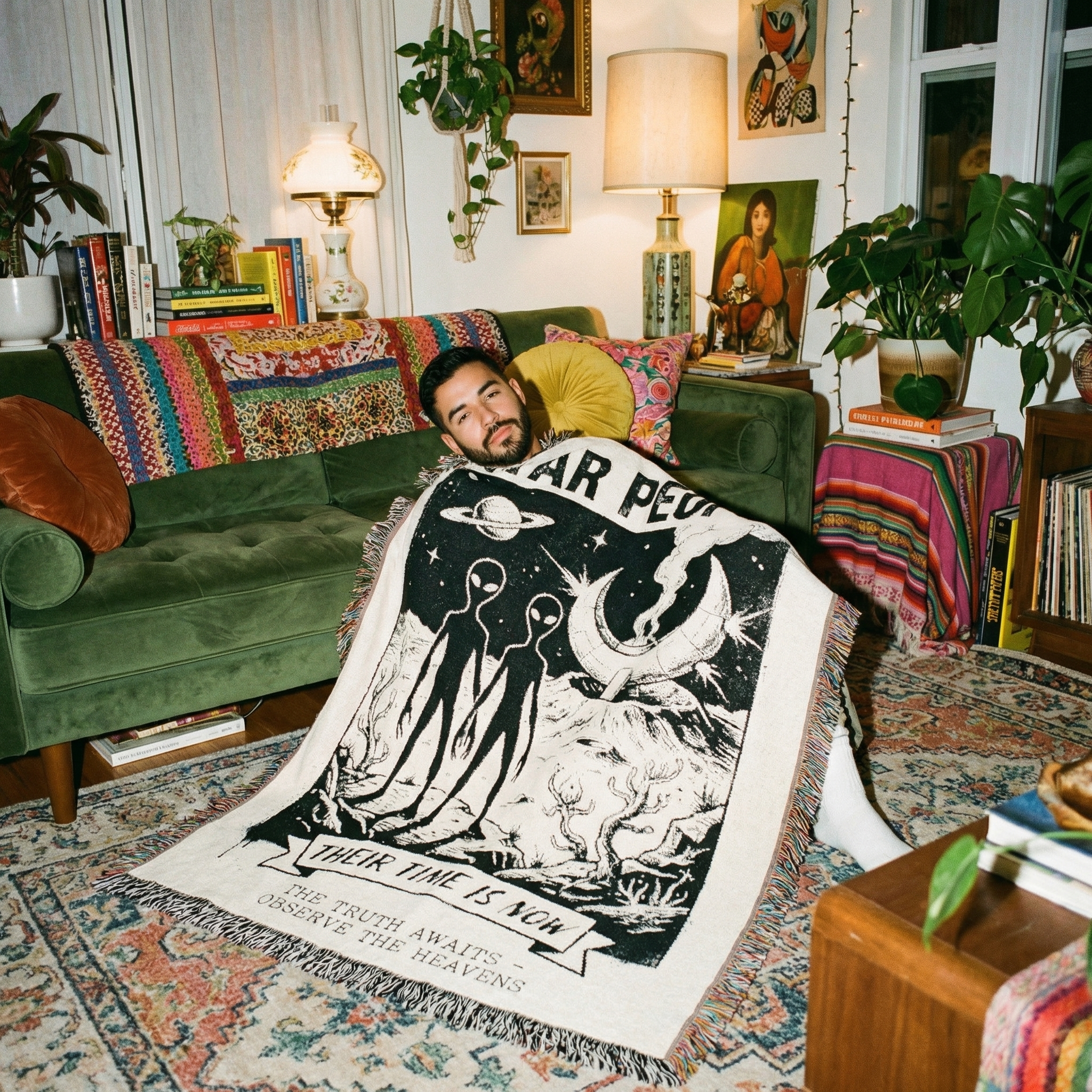 Star People Woven Blanket |  Ancient Celestial Ancestors Throw