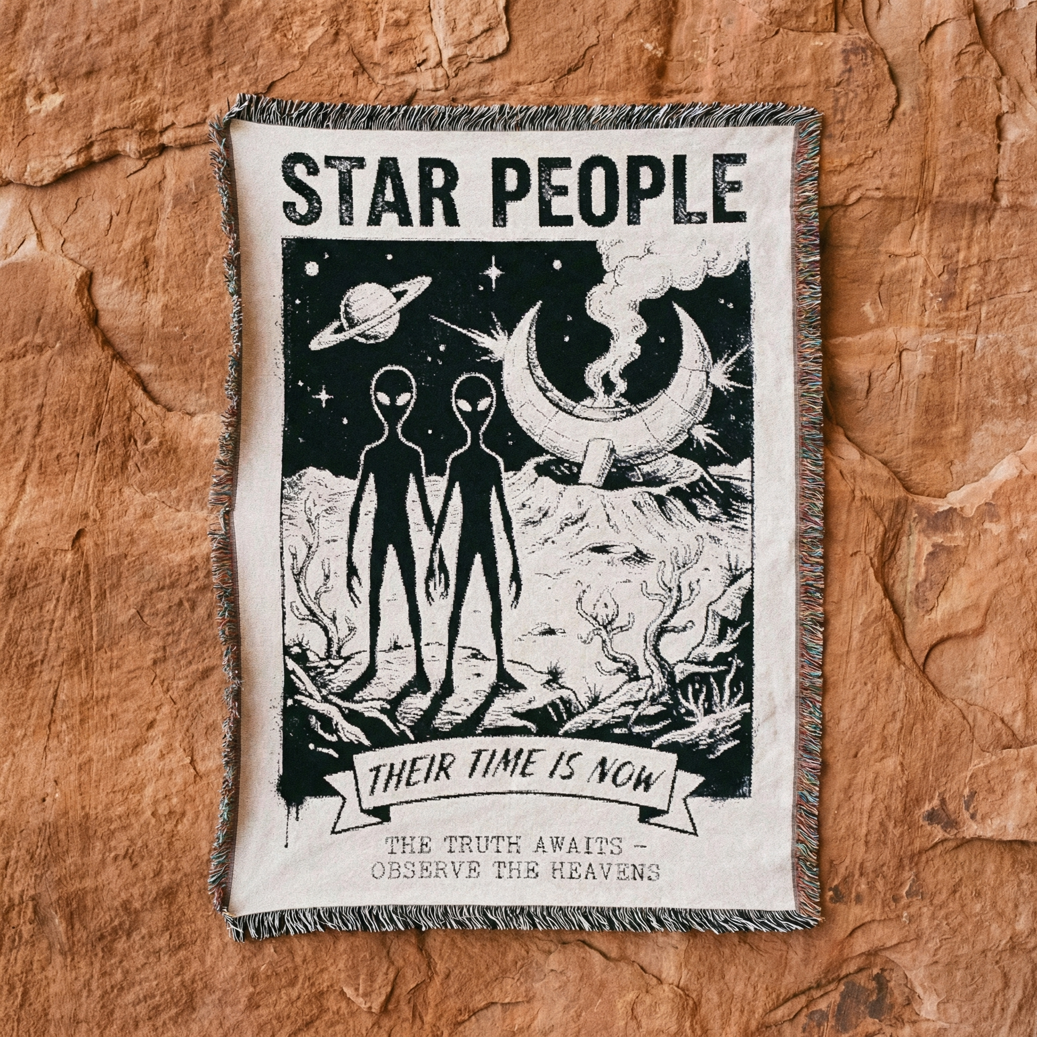 Star People Woven Blanket |  Ancient Celestial Ancestors Throw