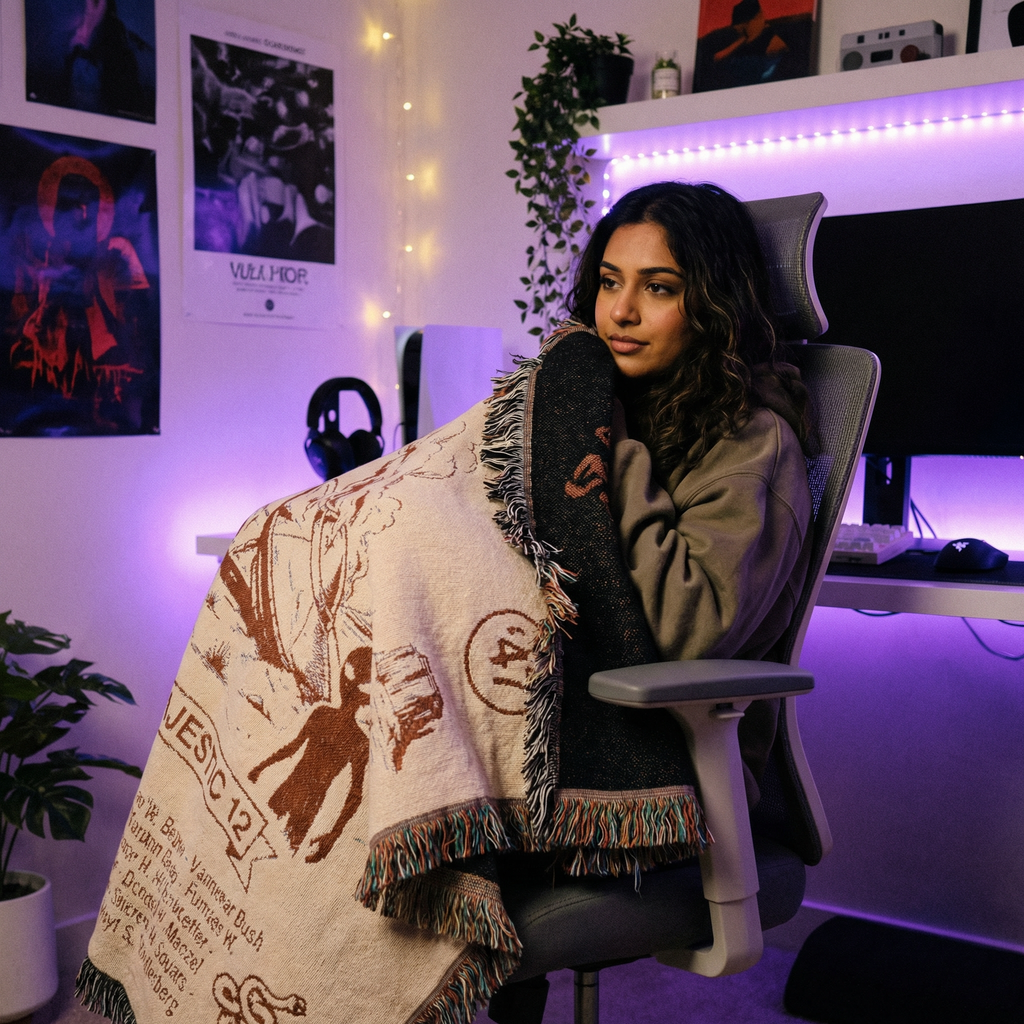 Roswell NM UFO Crash Woven Blanket | Alien Spacecraft Throw