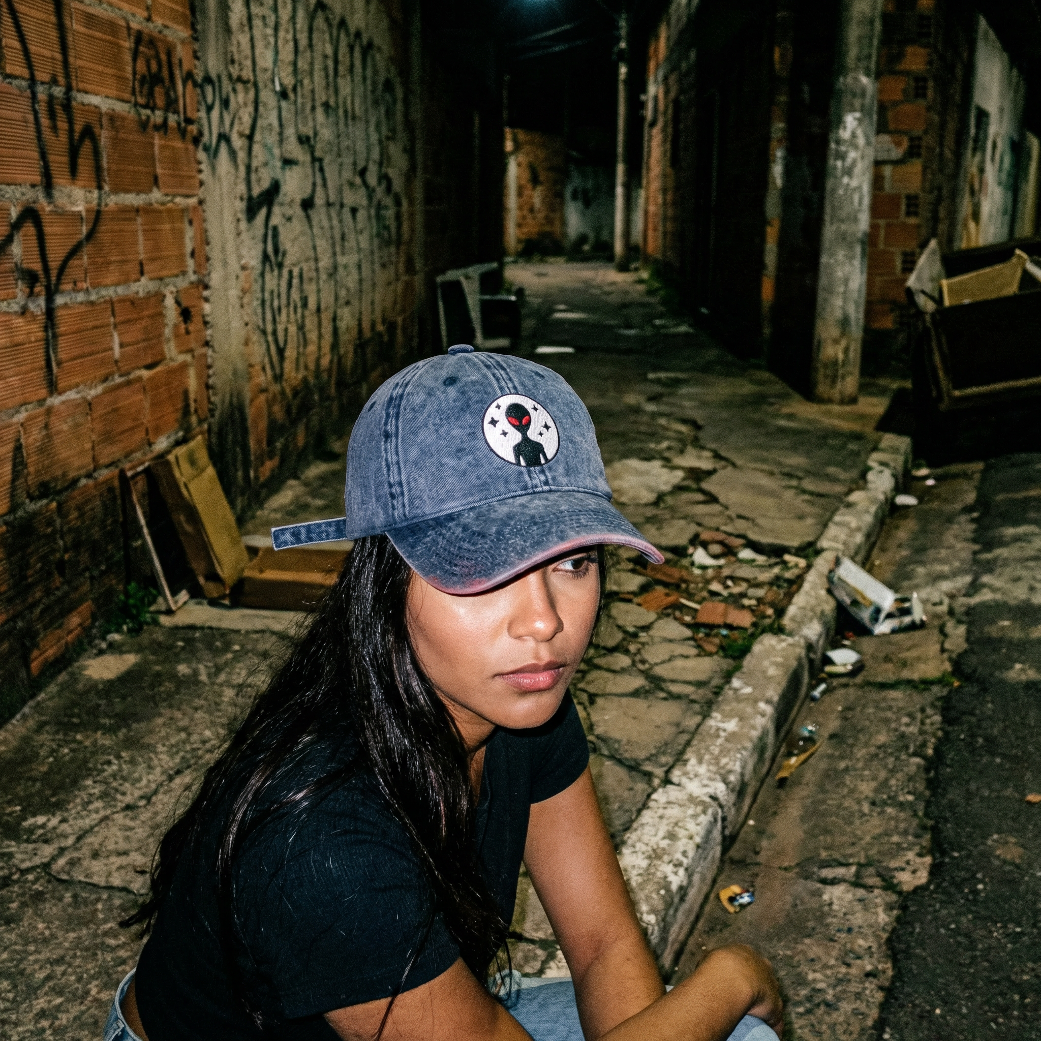 Varginha Incident Alien Embroidered Vintage Cotton Twill Cap