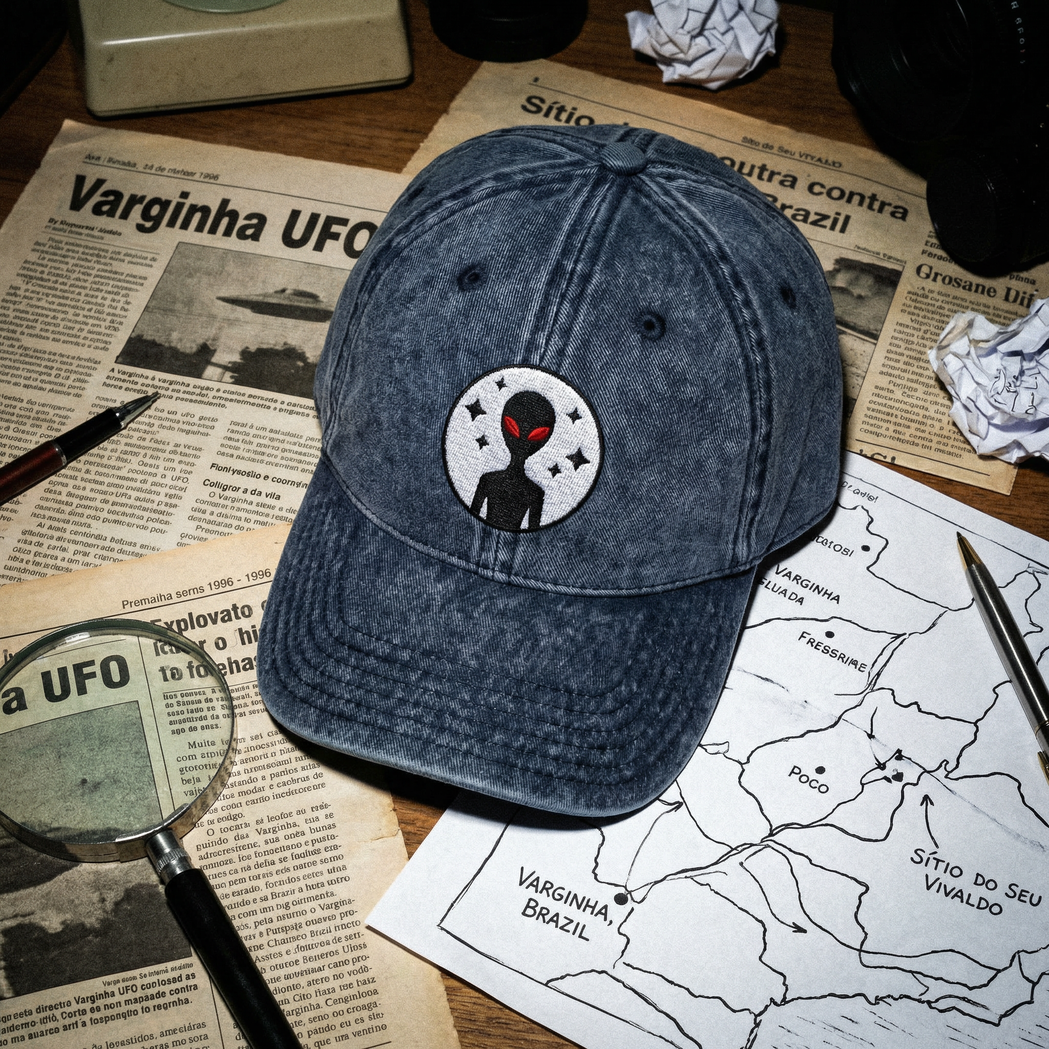 Varginha Incident Alien Embroidered Vintage Cotton Twill Cap