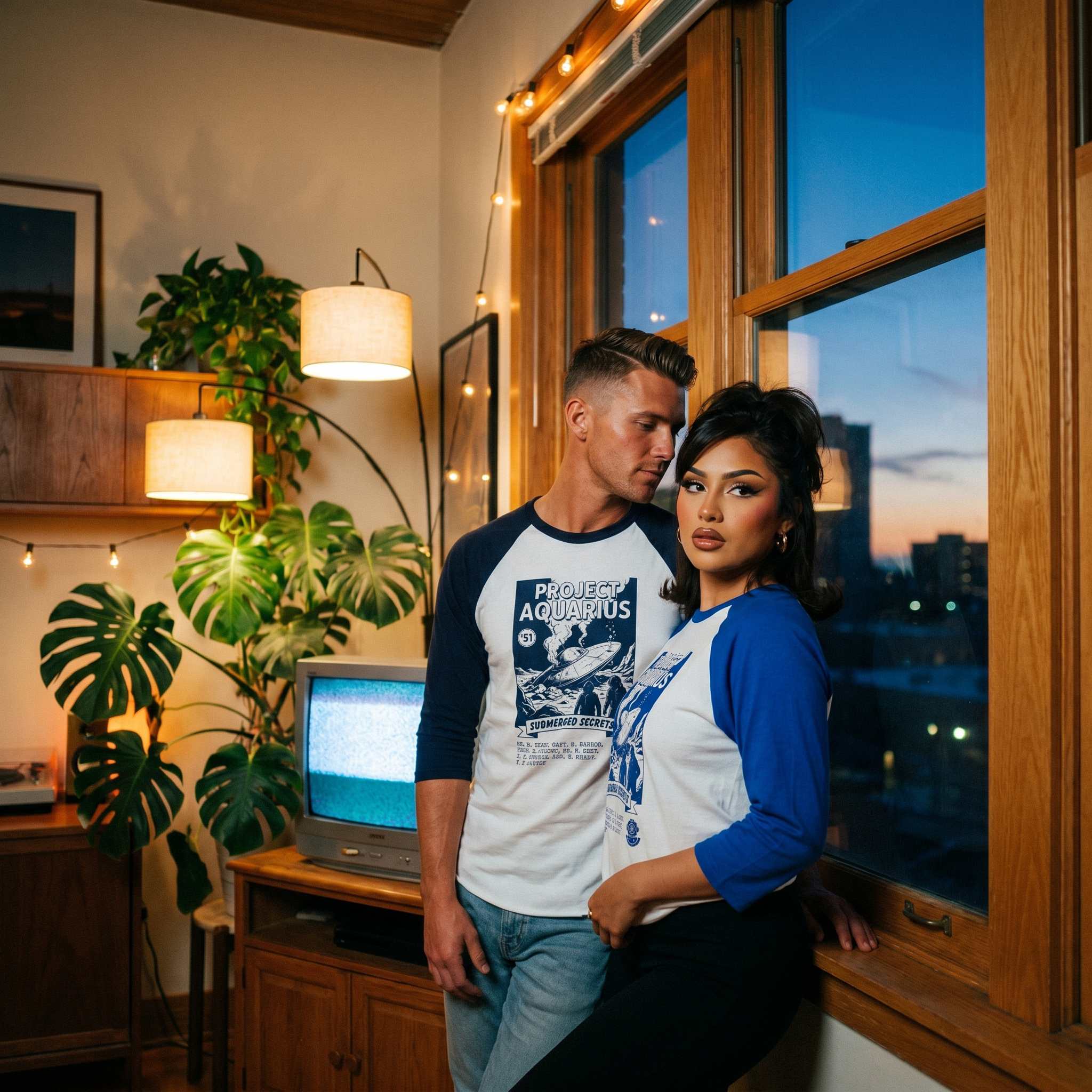 Project Aquarius Submarine Print Raglan Shirt | Nautical Sci-fi Design