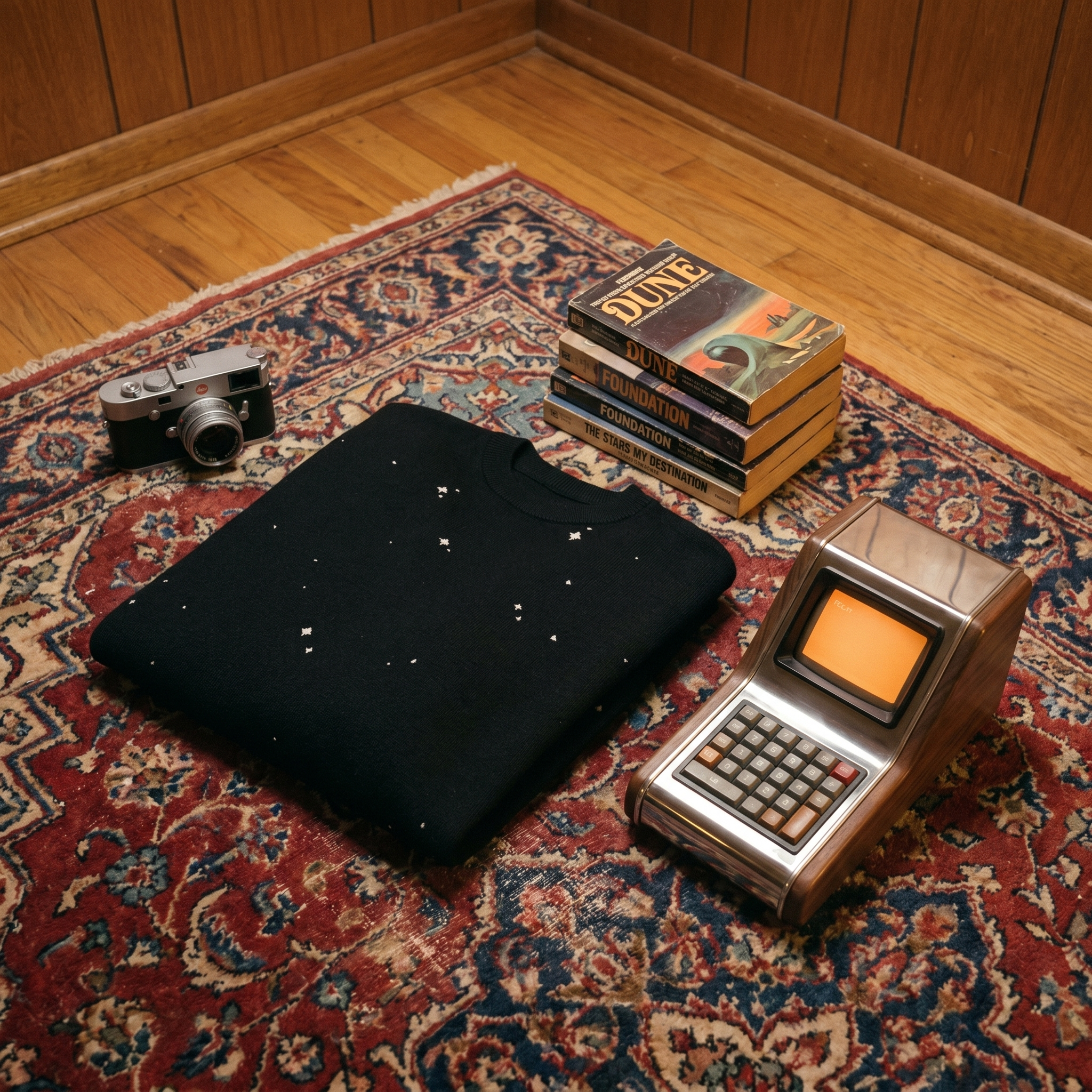 Starry Night Sky Jacquard Knit Sweater | Retro Space Aesthetic Celestial Pullover | Relaxed Fit Unisex Streetwear