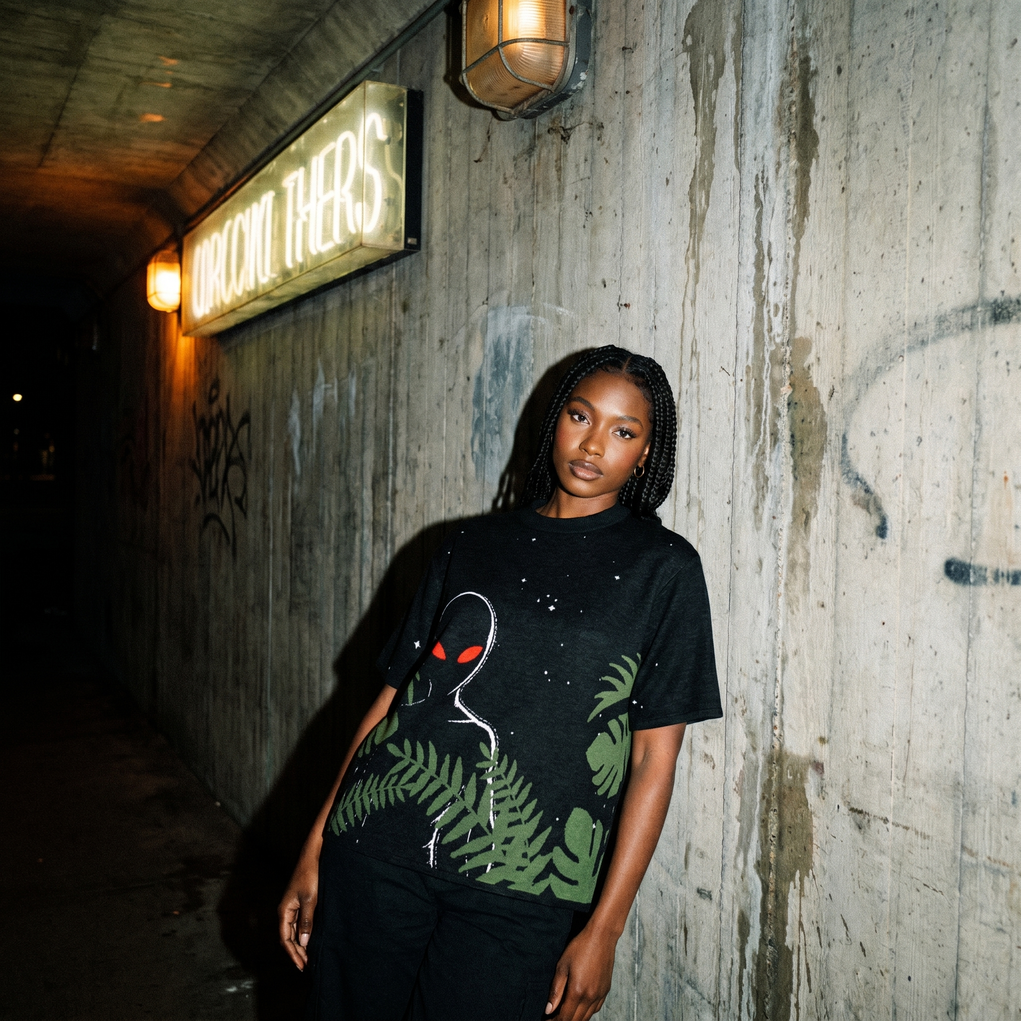 Varginha Alien Jacquard Knit T-Shirt | Retro Sci-Fi Heavyweight Knitted Streetwear | 1996 Brazil UFO Mystery