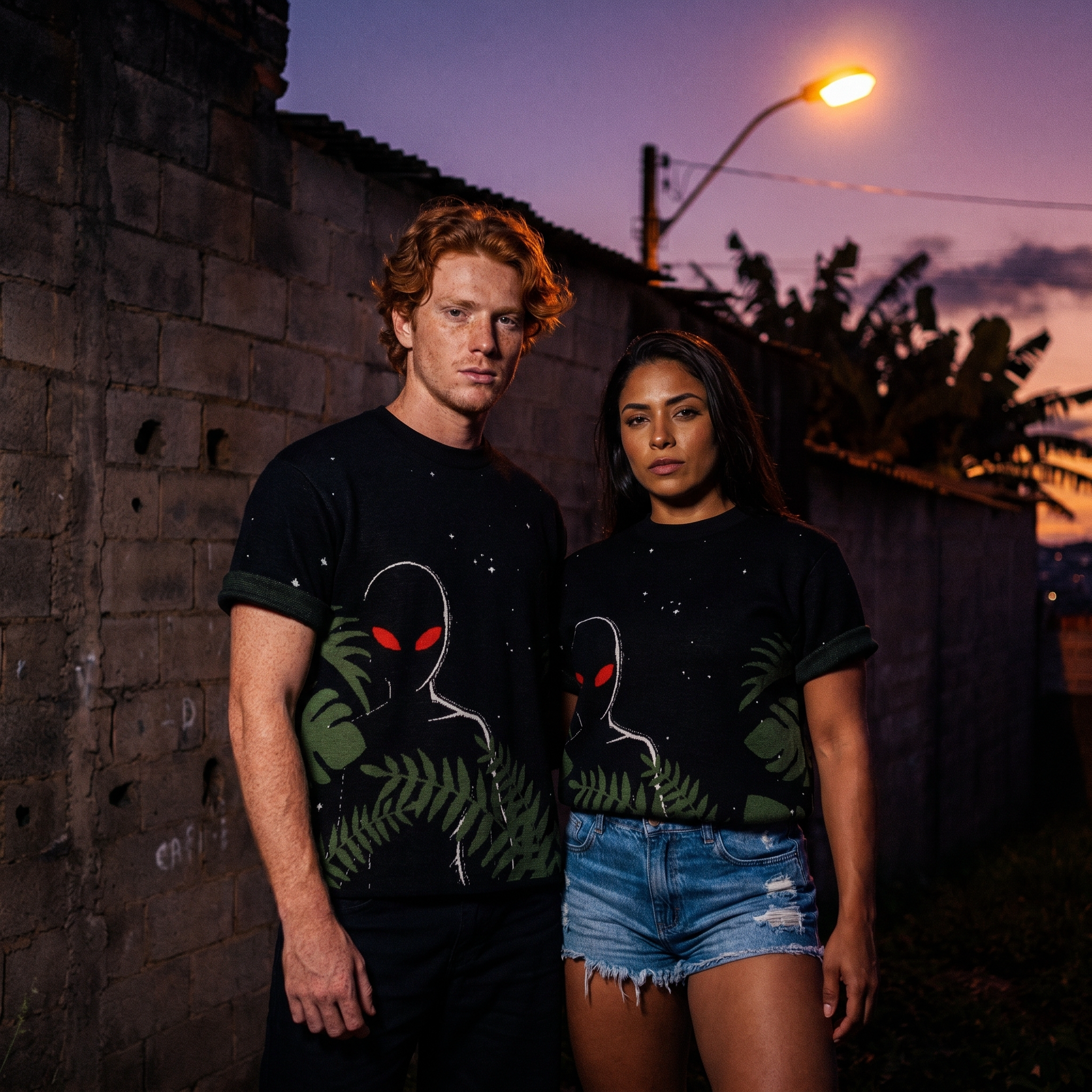 Varginha Alien Jacquard Knit T-Shirt | Retro Sci-Fi Heavyweight Knitted Streetwear | 1996 Brazil UFO Mystery