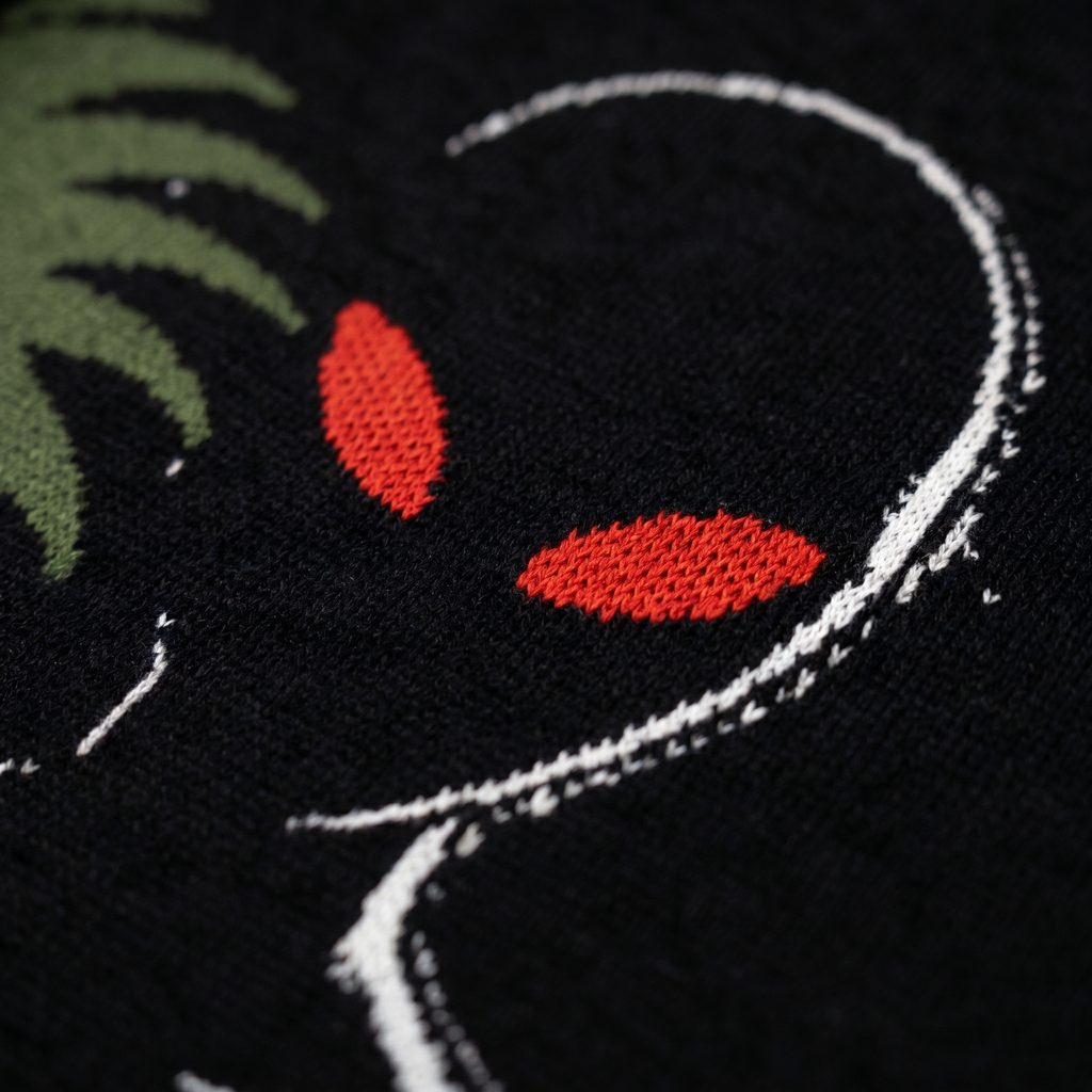 Varginha Alien Jacquard Knit T-Shirt | Retro Sci-Fi Heavyweight Knitted Streetwear | 1996 Brazil UFO Mystery