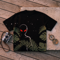 Varginha Alien Jacquard Knit T-Shirt | Retro Sci-Fi Heavyweight Knitted Streetwear | 1996 Brazil UFO Mystery