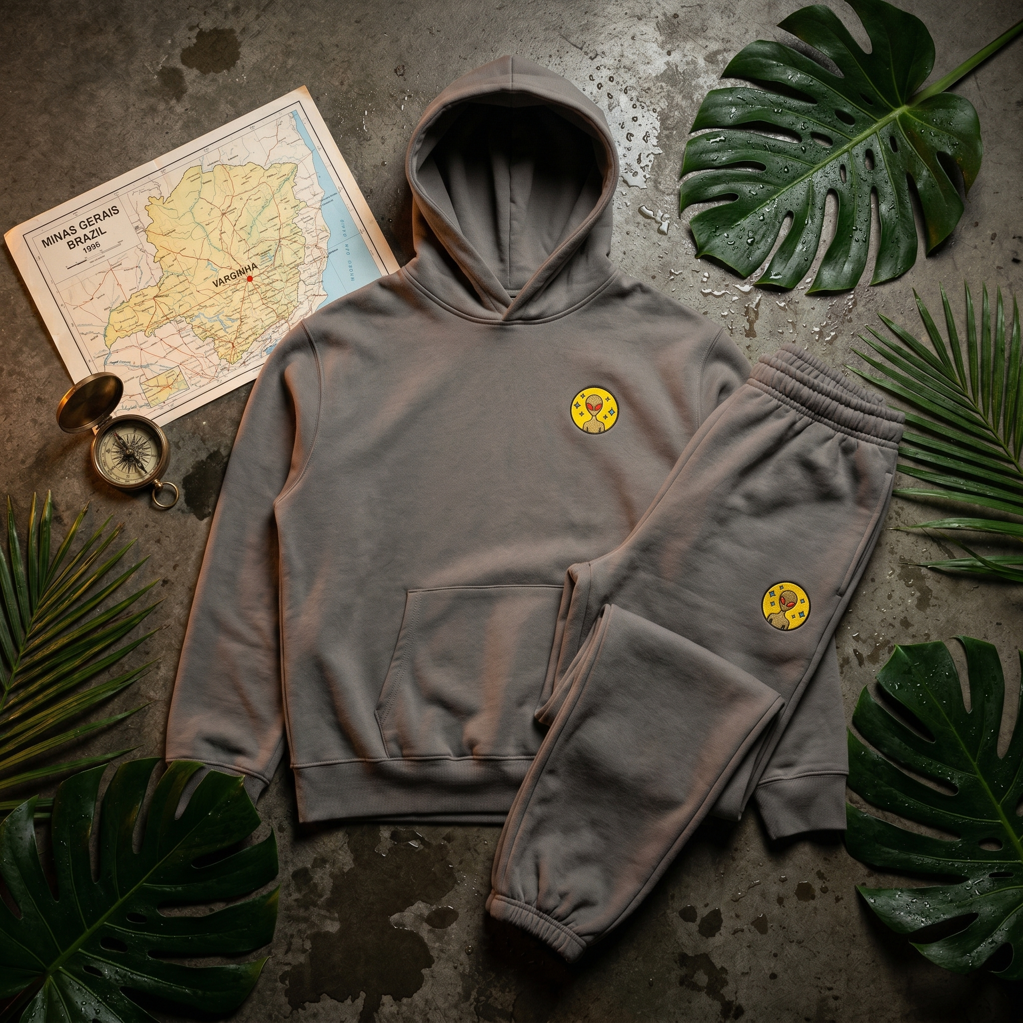 Varginha UFO Alien Embroidered Oversized Heavyweight Hoodie
