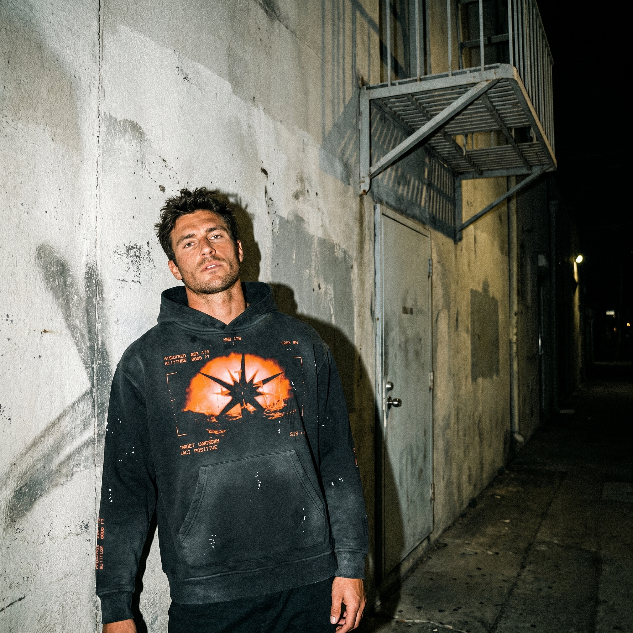Spiky UFO - Vintage Washed Frayed Fleece Disclosure Hoodie