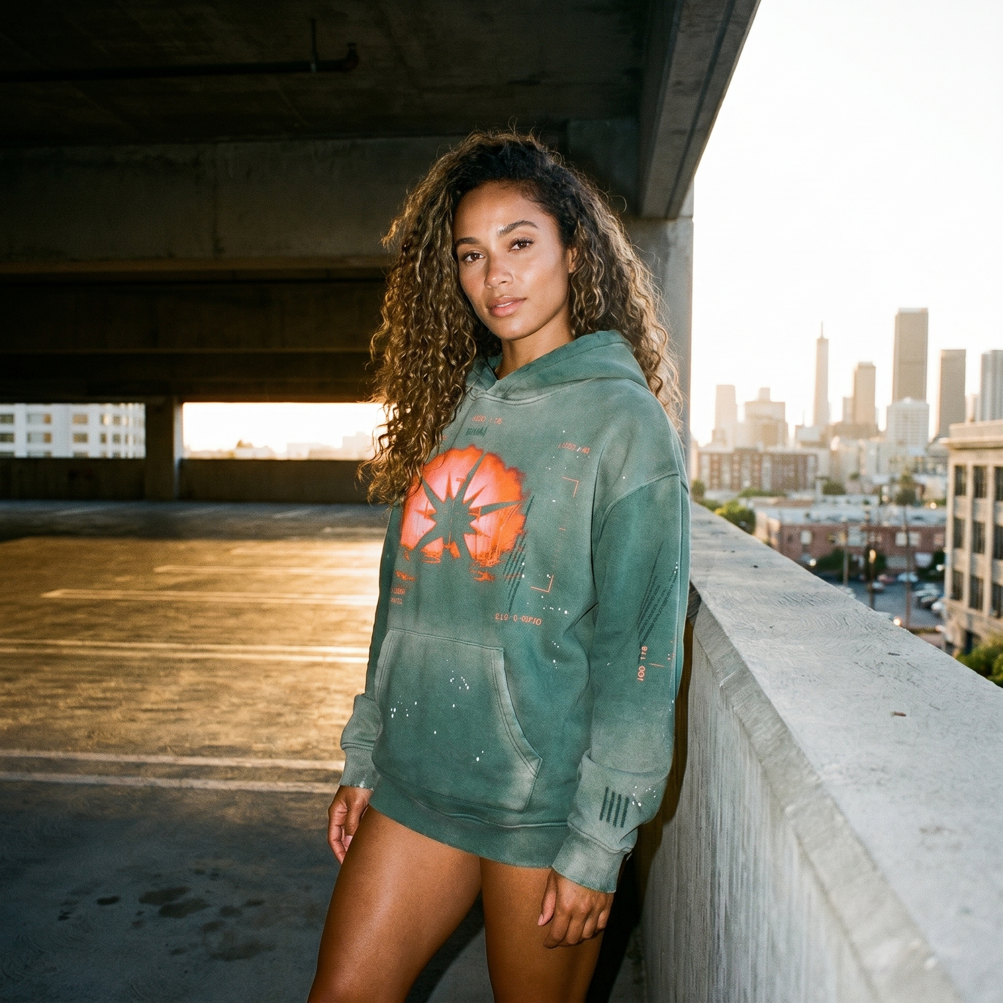 Spiky UFO - Vintage Washed Frayed Fleece Disclosure Hoodie