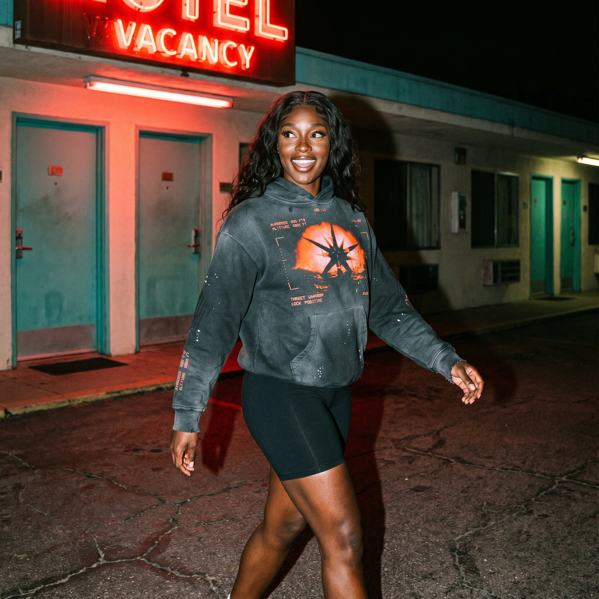 Spiky UFO - Vintage Washed Frayed Fleece Disclosure Hoodie