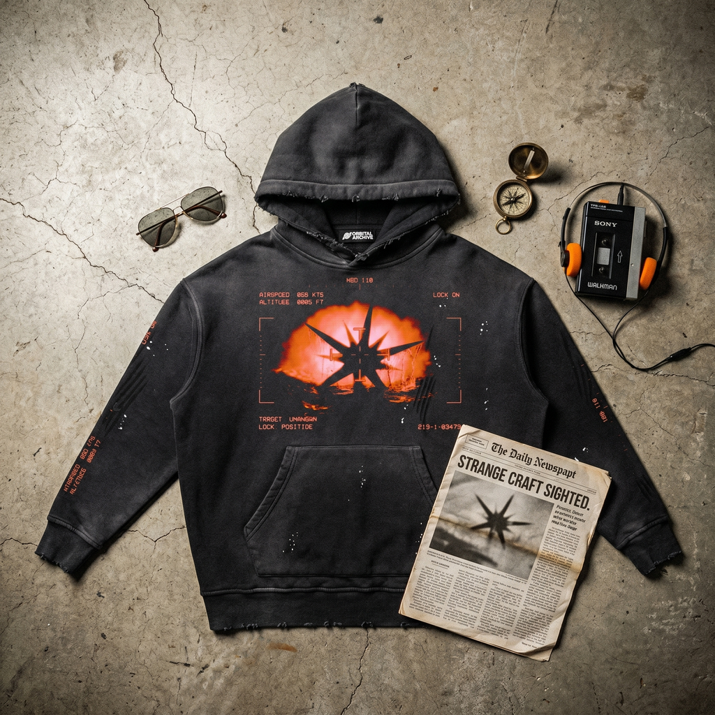 Spiky UFO - Vintage Washed Frayed Fleece Disclosure Hoodie