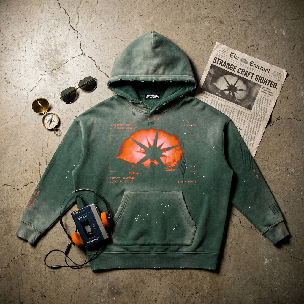 Spiky UFO - Vintage Washed Frayed Fleece Disclosure Hoodie