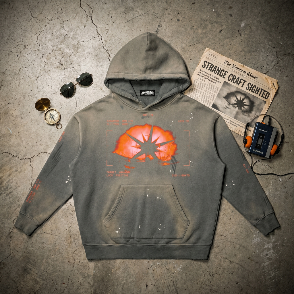Spiky UFO - Vintage Washed Frayed Fleece Disclosure Hoodie