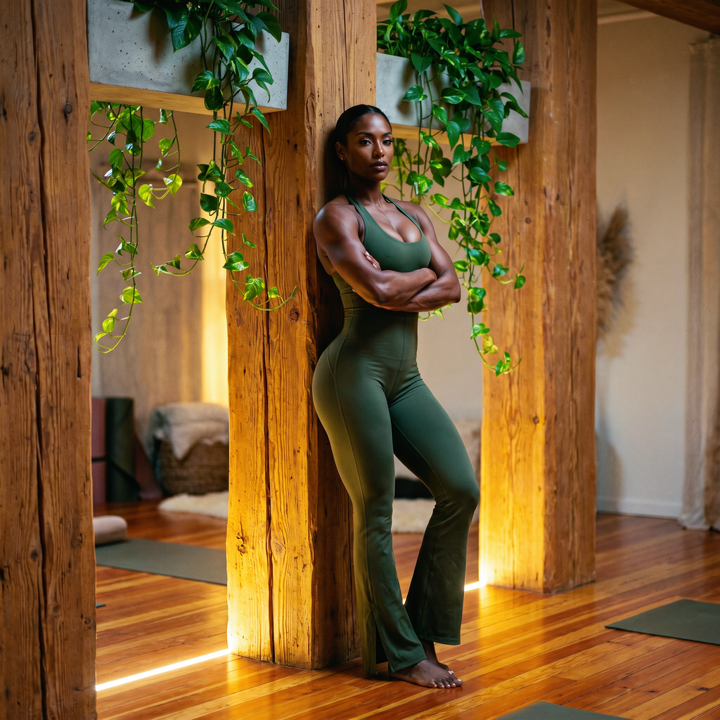 Orbital Archive Halter Flared Jumpsuit - Wide Leg Yoga Jumpsuit, Backless Athleisure One Piece, Flare Leg Bodysuit, Women's Workout Romper