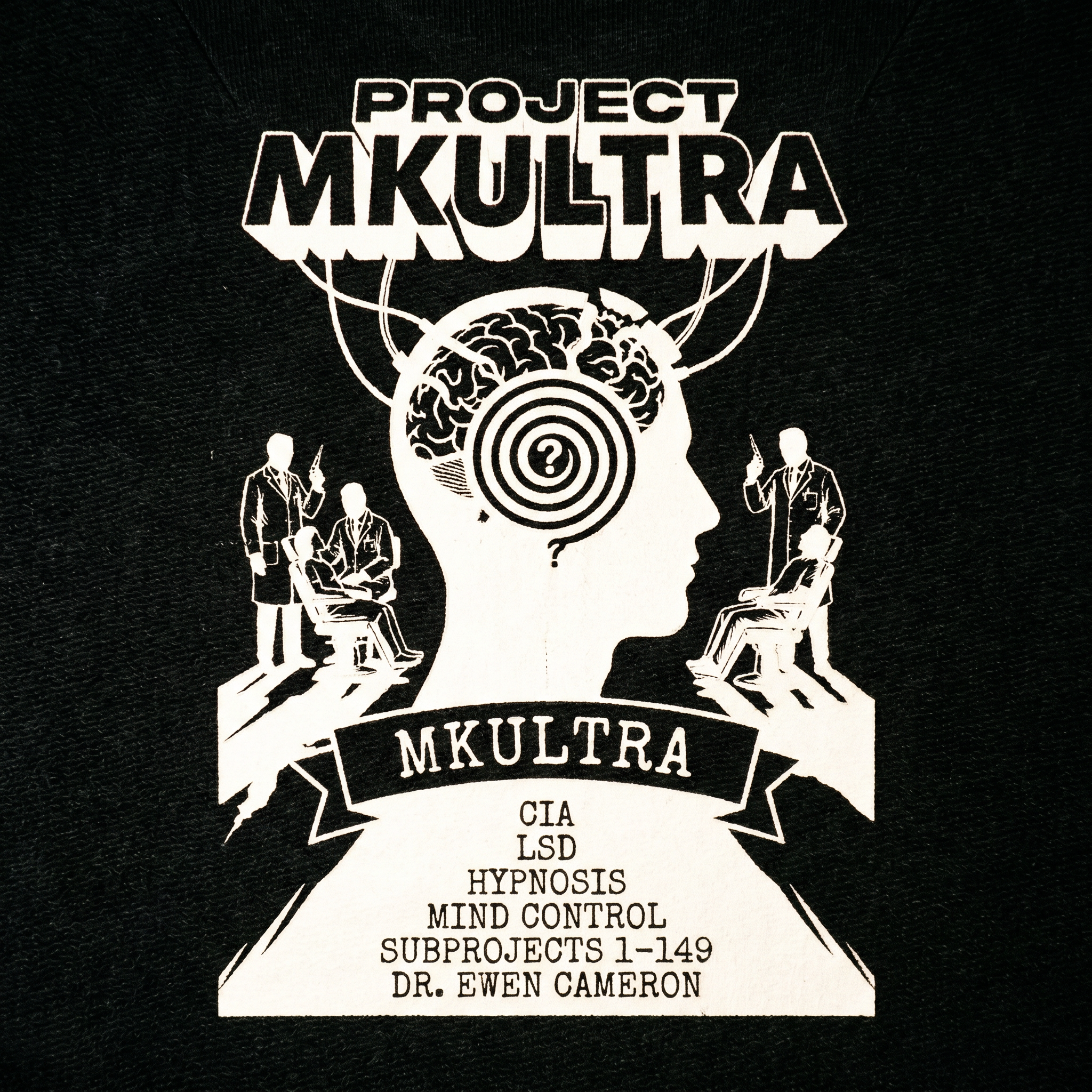 MKUltra CIA Conspiracy Tank Top | Raw Edge French Terry Boxy Muscle Tee, Sci-fi Streetwear