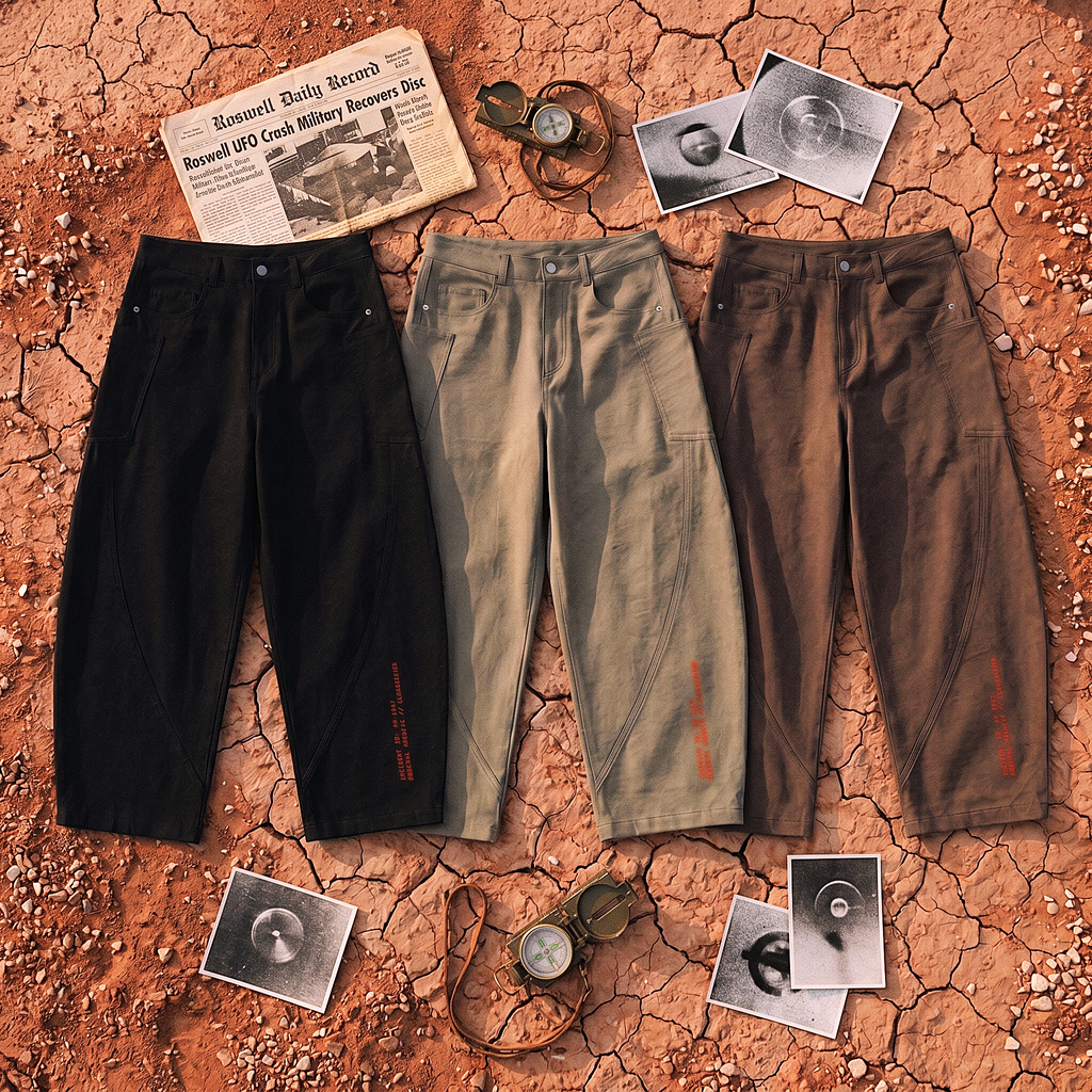 Roswell UFO Crash Classified Men's Barrel Leg Pants //