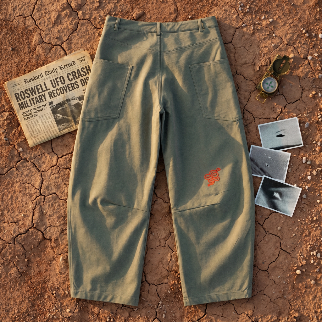 Roswell UFO Crash Classified Men's Barrel Leg Pants //