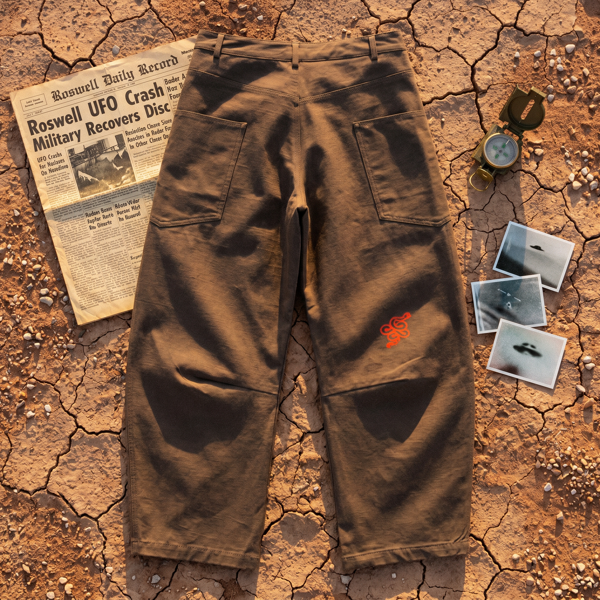 Roswell UFO Crash Classified Men's Barrel Leg Pants //