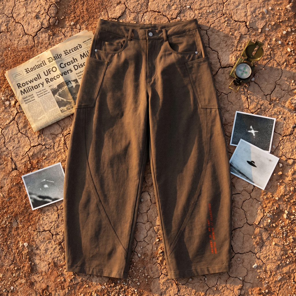 Roswell UFO Crash Classified Men's Barrel Leg Pants //