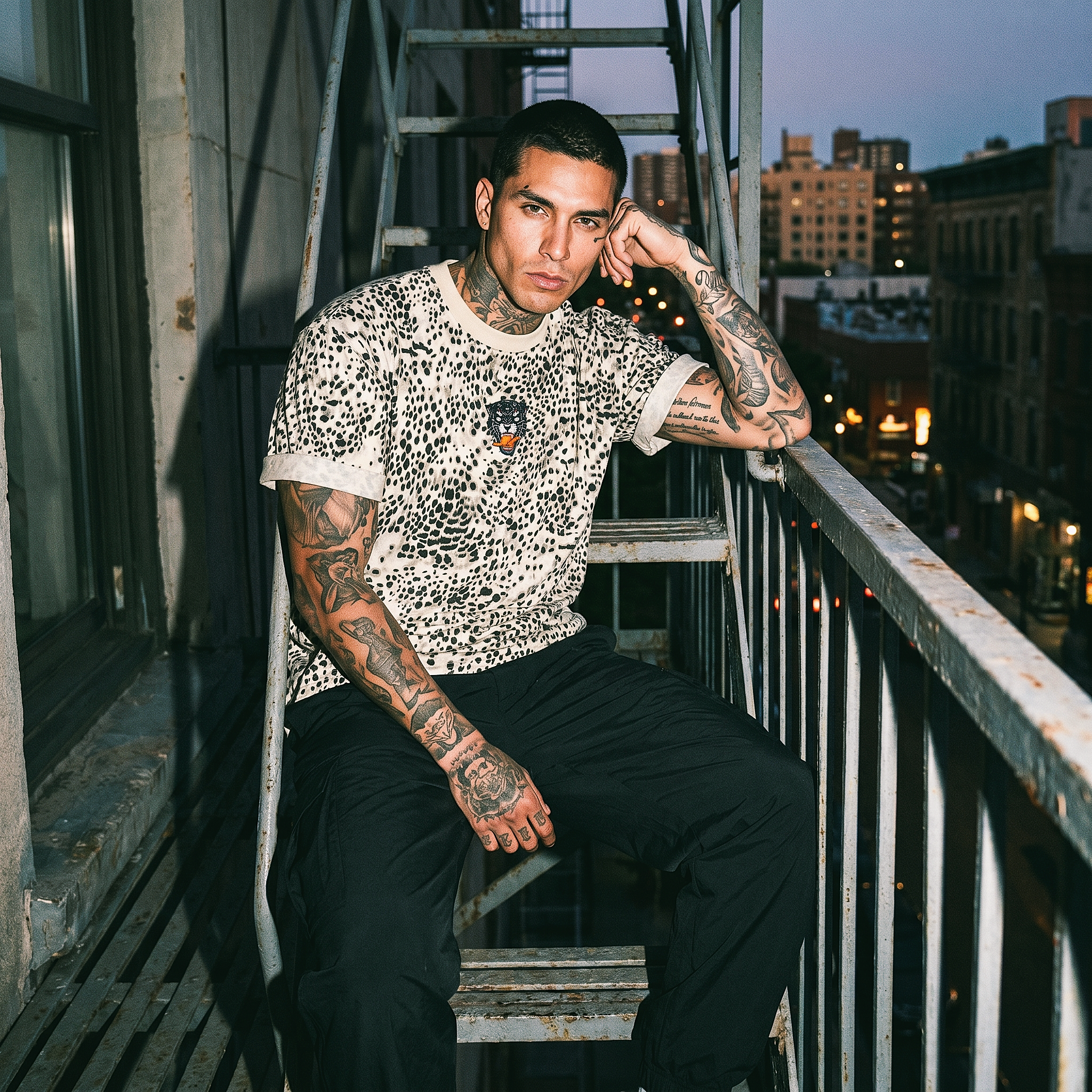 Vintage Space Panther Cheetah Print Boxy T-Shirt | Retro Graphic Tee | Heavyweight Streetwear Tee