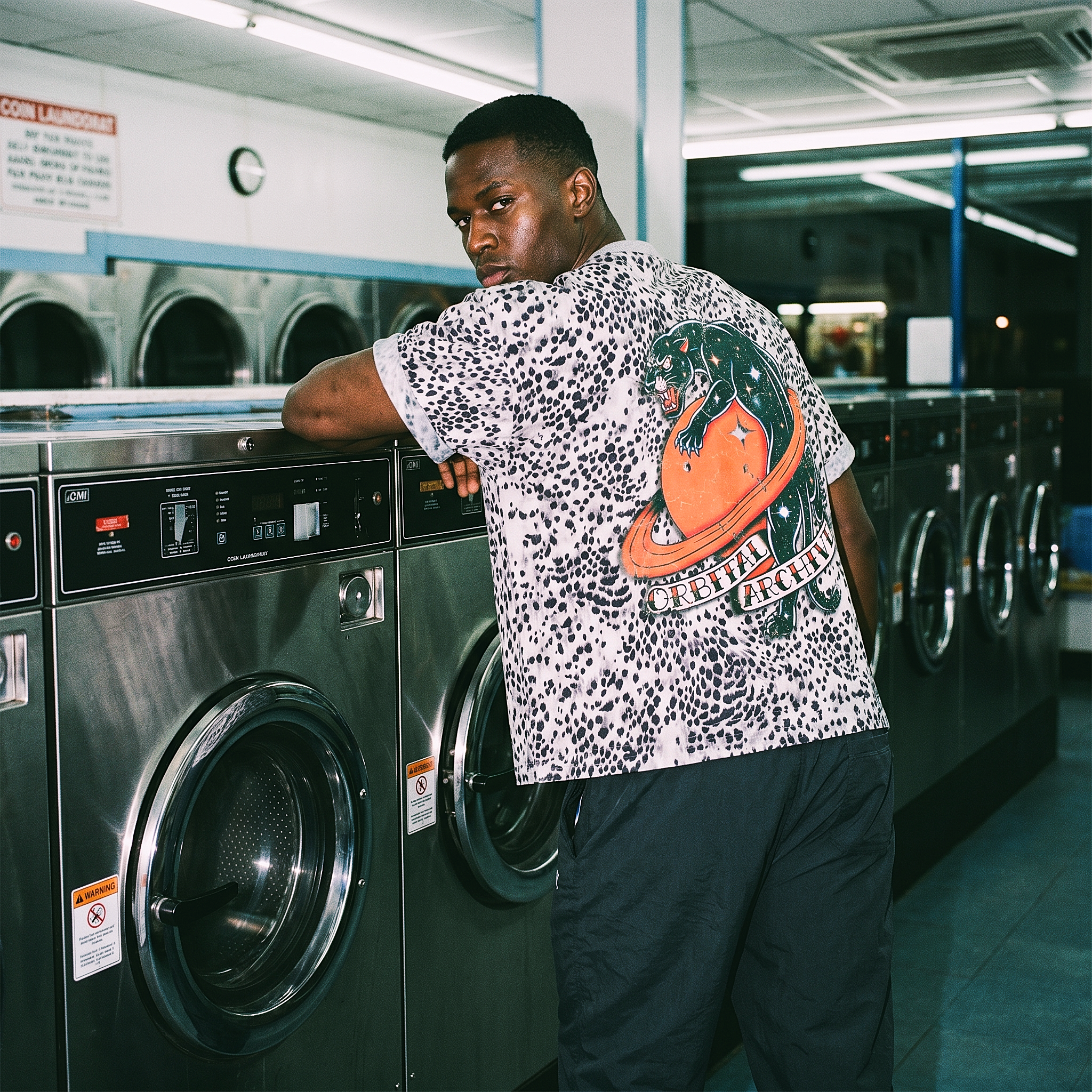 Vintage Space Panther Cheetah Print Boxy T-Shirt | Retro Graphic Tee | Heavyweight Streetwear Tee