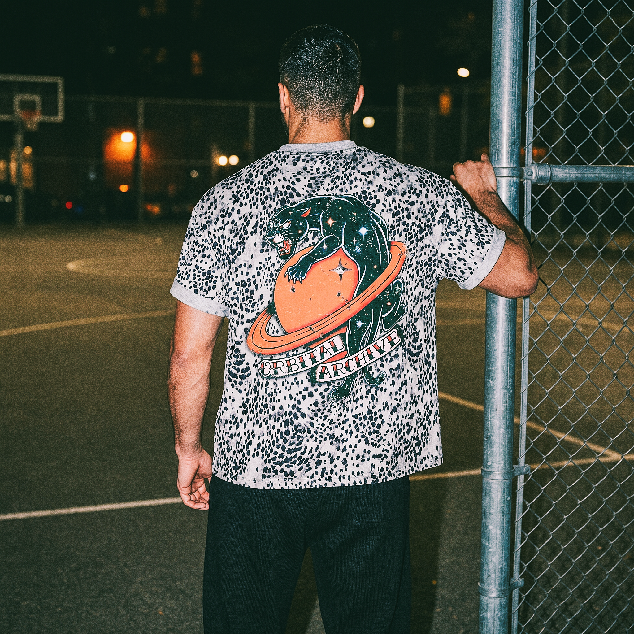 Vintage Space Panther Cheetah Print Boxy T-Shirt | Retro Graphic Tee | Heavyweight Streetwear Tee