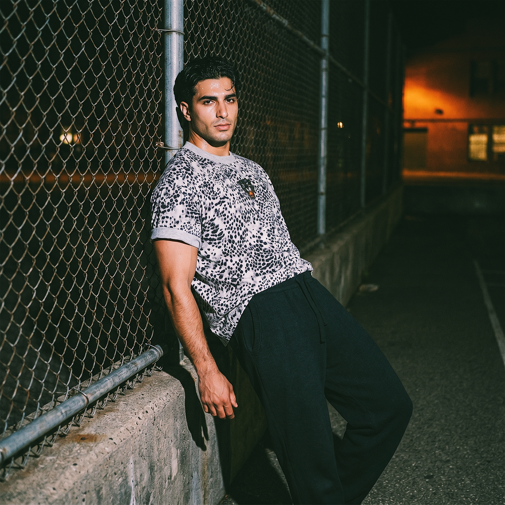 Vintage Space Panther Cheetah Print Boxy T-Shirt | Retro Graphic Tee | Heavyweight Streetwear Tee