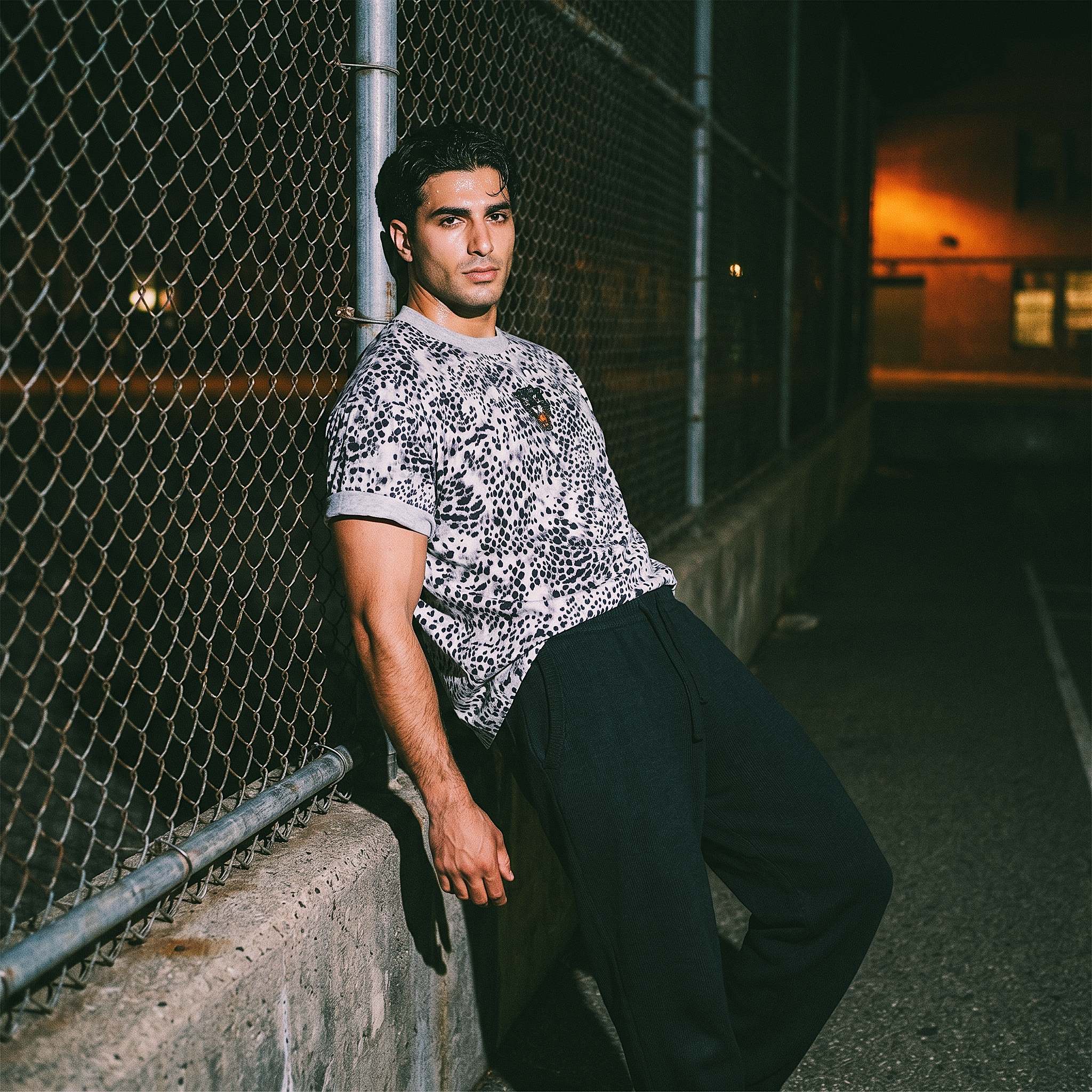 Vintage Space Panther Cheetah Print Boxy T-Shirt | Retro Graphic Tee | Heavyweight Streetwear Tee