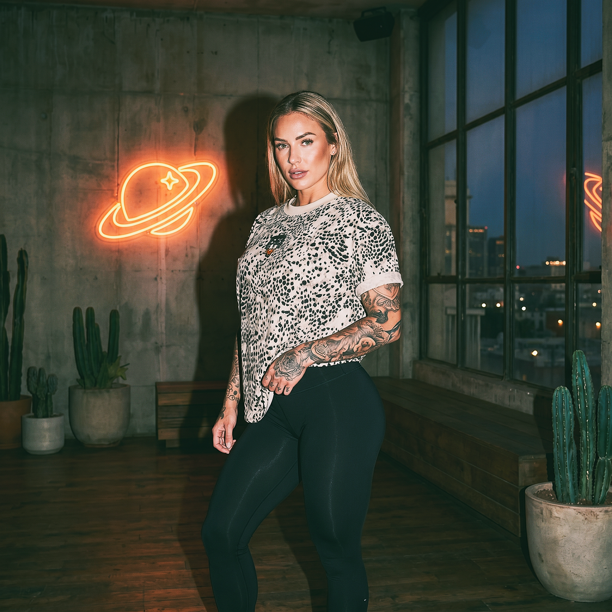 Vintage Space Panther Cheetah Print Boxy T-Shirt | Retro Graphic Tee | Heavyweight Streetwear Tee