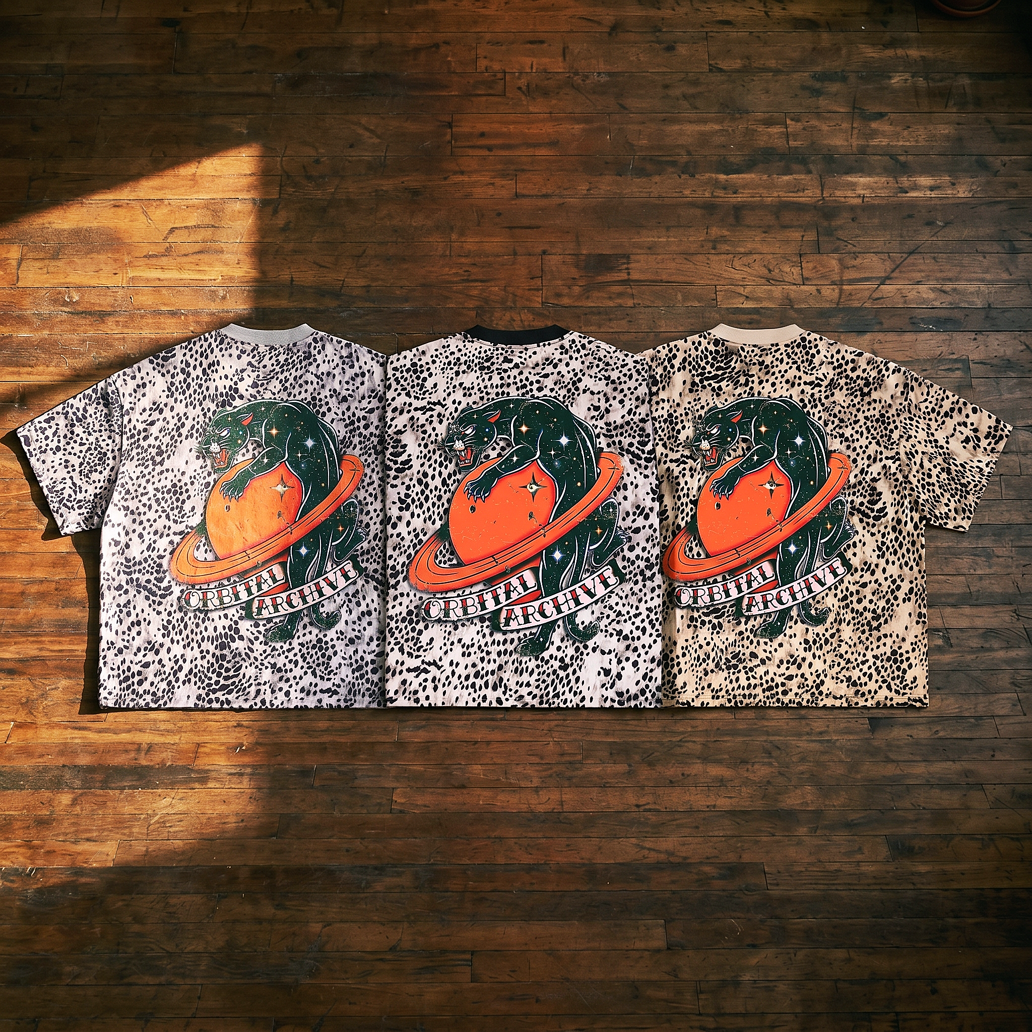 Vintage Space Panther Cheetah Print Boxy T-Shirt | Retro Graphic Tee | Heavyweight Streetwear Tee