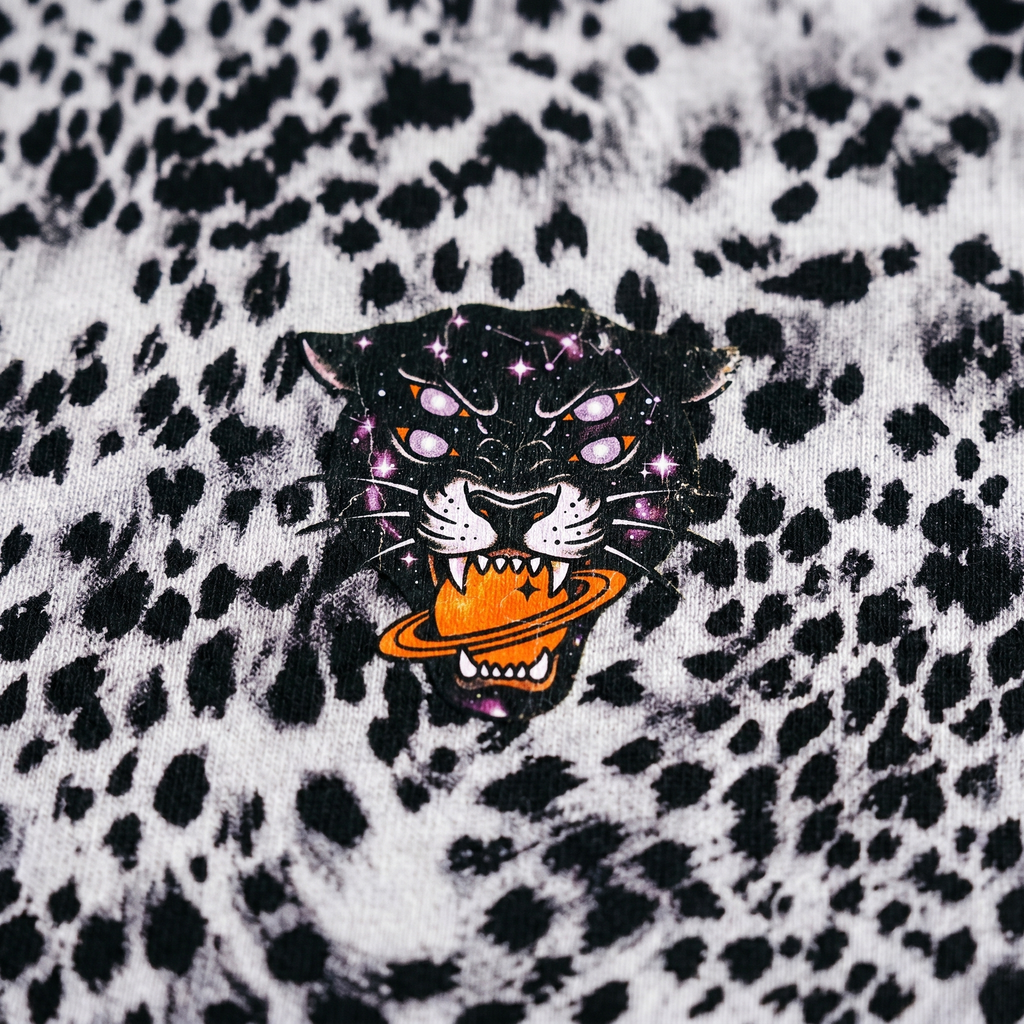 Vintage Space Panther Cheetah Print Boxy T-Shirt | Retro Graphic Tee | Heavyweight Streetwear Tee