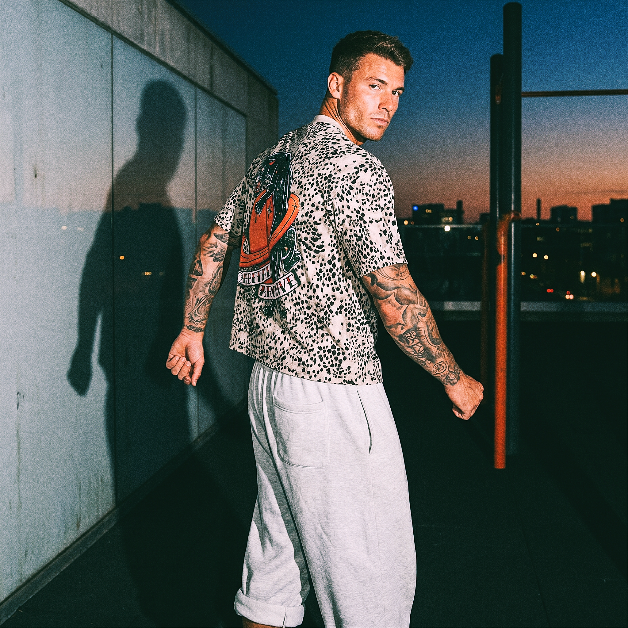 Vintage Space Panther Cheetah Print Boxy T-Shirt | Retro Graphic Tee | Heavyweight Streetwear Tee