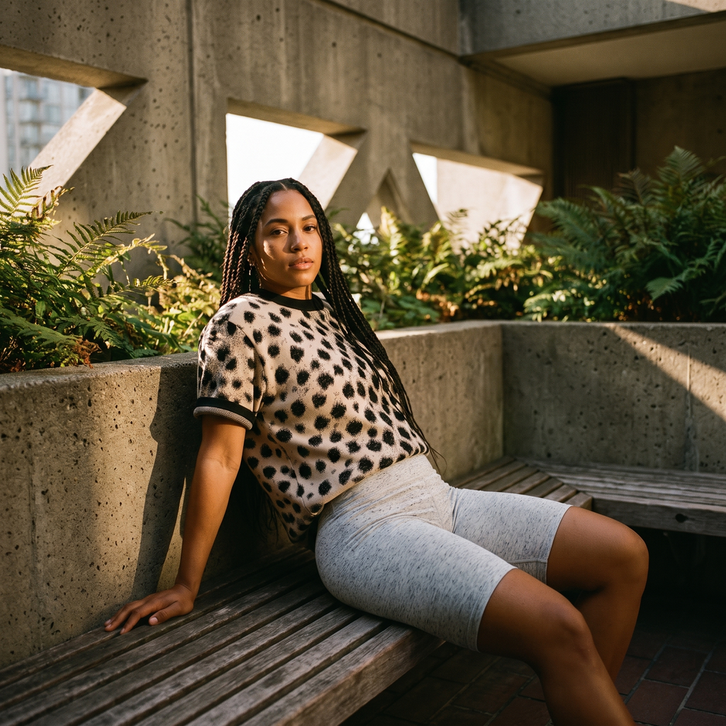 Cheetah Print Knitted T-Shirt — Heavyweight Unisex Jacquard Soft Cotton Blend Knitted Tee — All-Over Animal Print Streetwear
