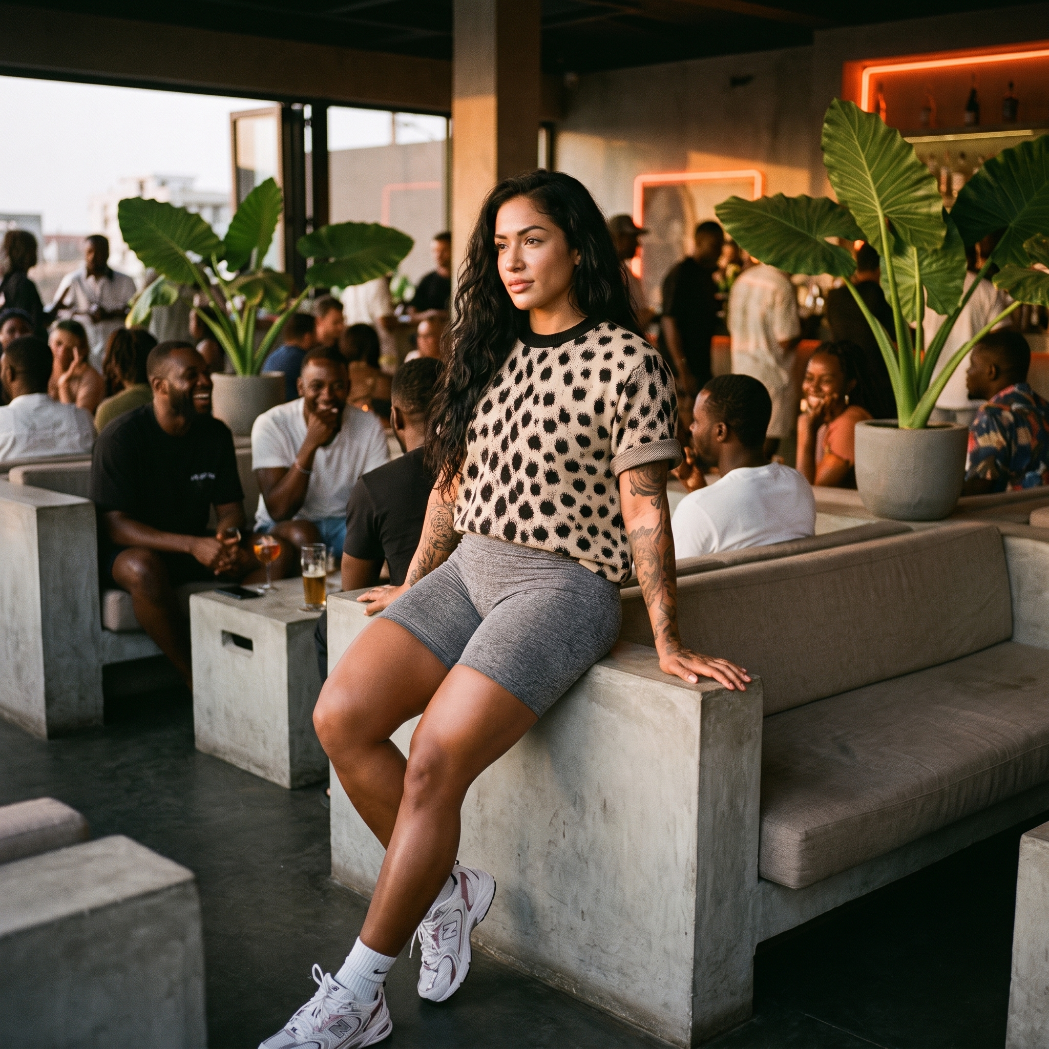 Cheetah Print Knitted T-Shirt — Heavyweight Unisex Jacquard Soft Cotton Blend Knitted Tee — All-Over Animal Print Streetwear